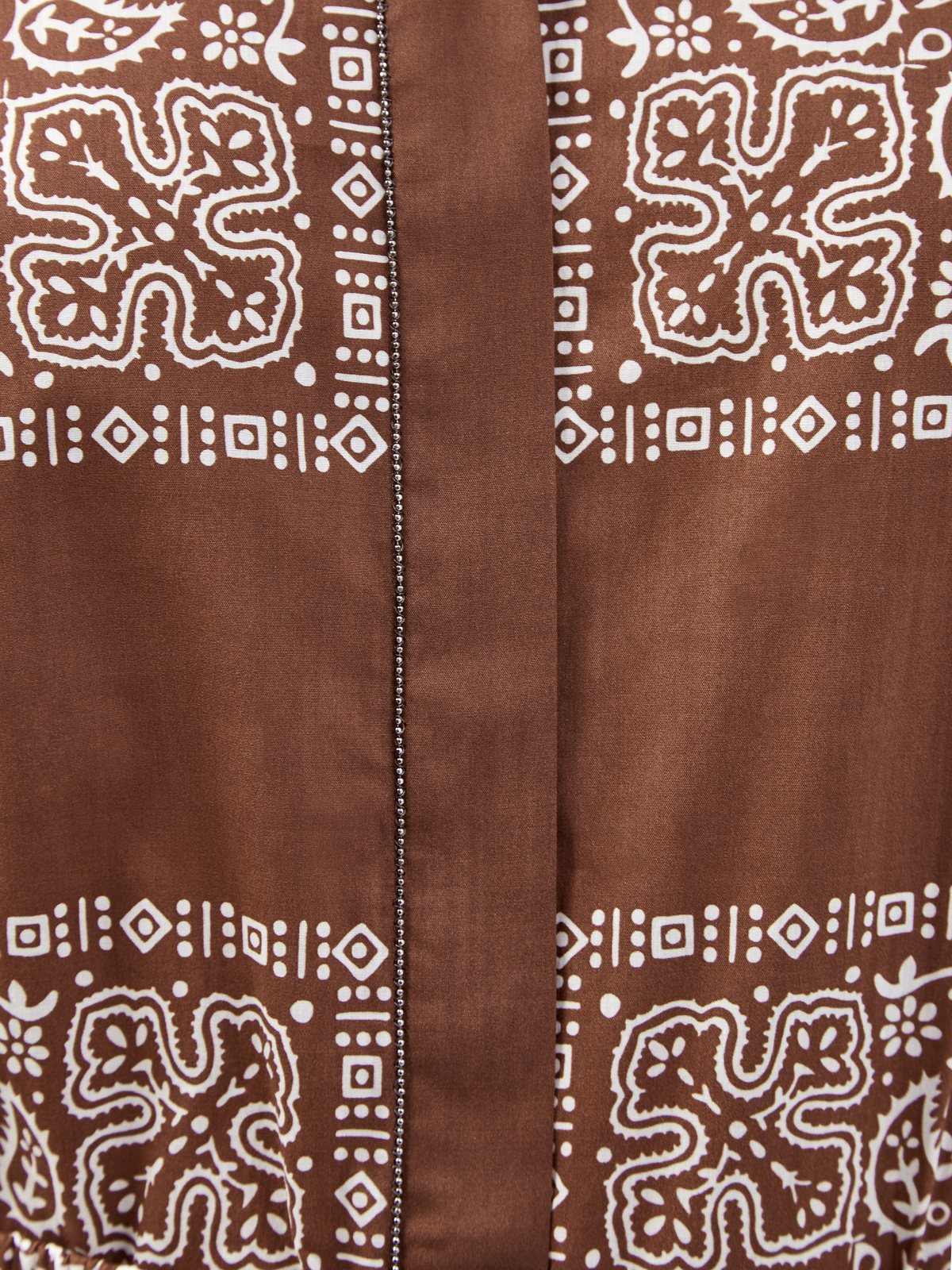 Удлиненная рубашка из тонкого хлопкового муслина с принтом FABIANA FILIPPI, цвет коричневый, размер 40 - фото 5