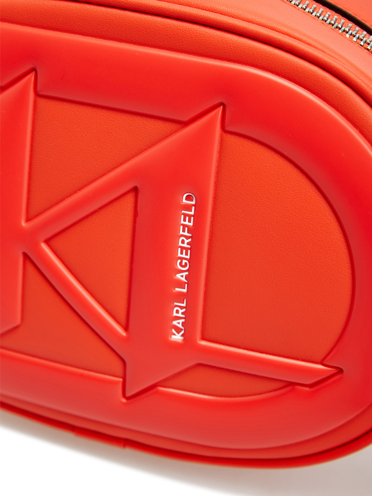 Сумка-crossbody из кожи с декором K/Monogram KARL LAGERFELD, цвет красный, размер 38;40;42 Сумка-crossbody из кожи с декором K/Monogram - фото 6