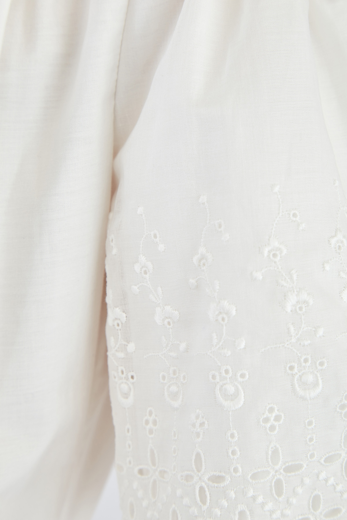 Платье из хлопкового поплина с перфорированной кружевной вышивкой STELLA McCARTNEY, цвет белый, размер M - фото 3
