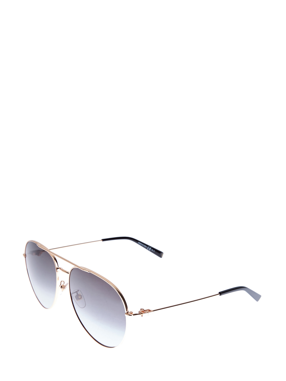 Очки в тонкой металлической оправе «авиатор» GIVENCHY (sunglasses), цвет черный, размер S;M;L - фото 2