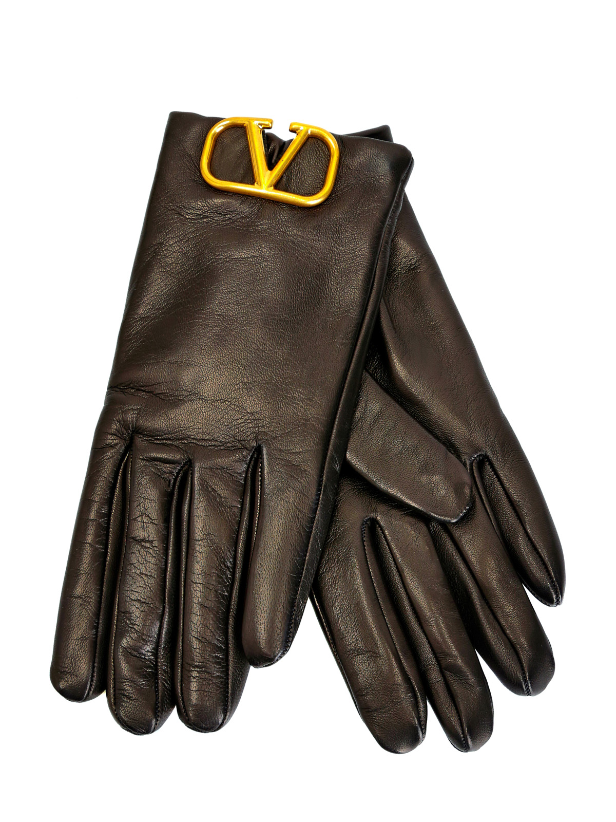Перчатки VLogo Signature из кожи на кашемировой подкладке VALENTINO GARAVANI, цвет черный, размер XS;S;L