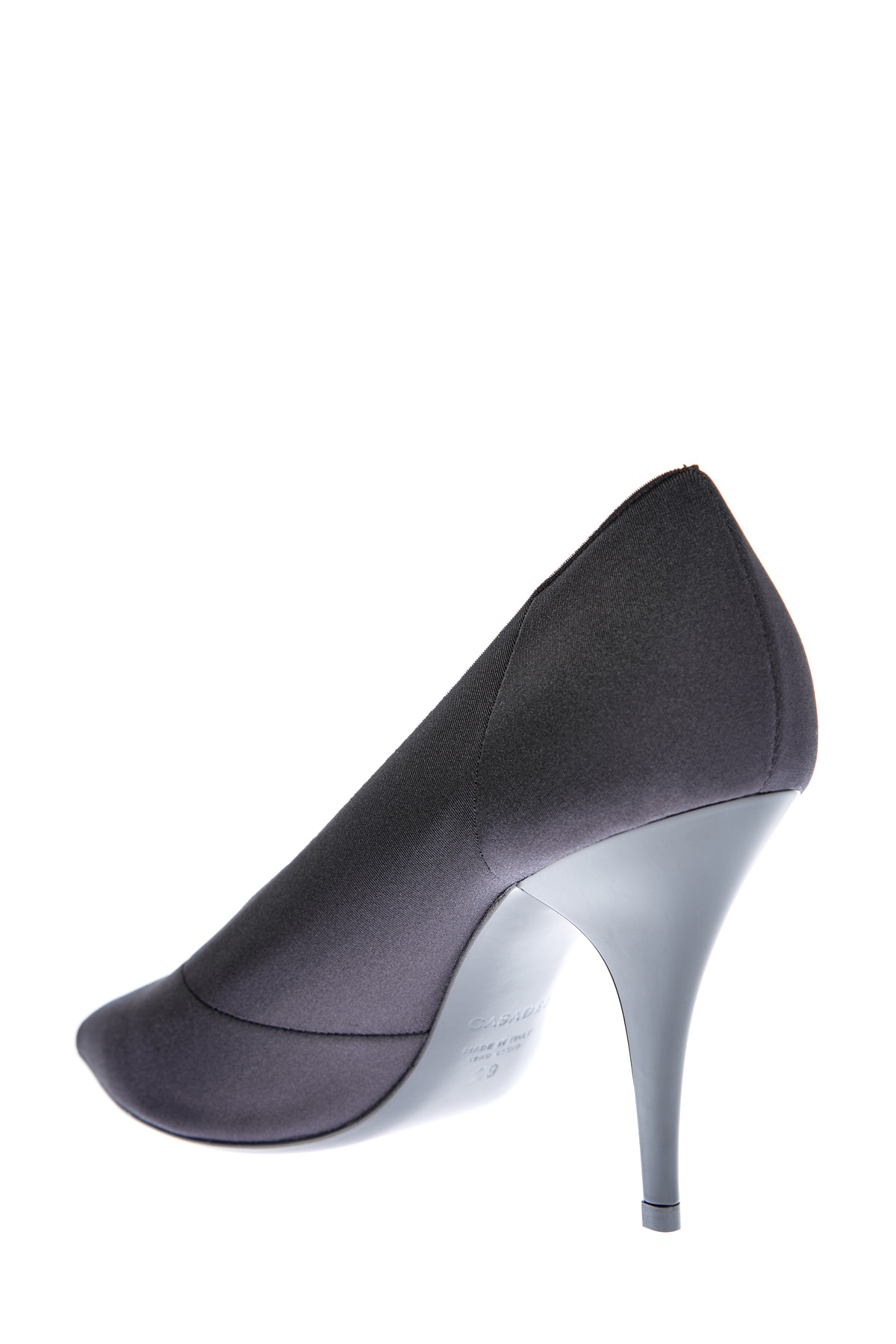 Туфли-лодочки из лайкры с шелковой текстурой и каблуком Delfina CASADEI, цвет черный, размер 37;37.5;38.5;39.5;40;39 - фото 4