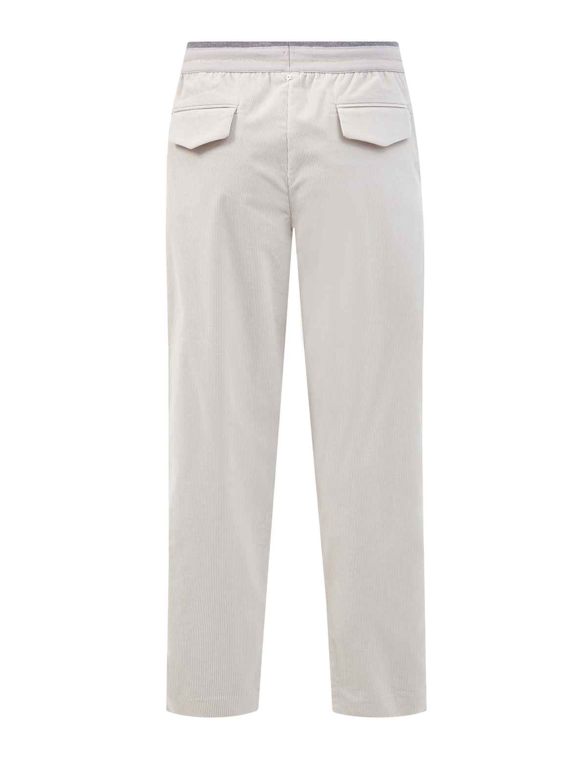 Вельветовые брюки-джоггеры с отворотами на кнопках LORENA ANTONIAZZI, цвет бежевый, размер 42 - фото 2