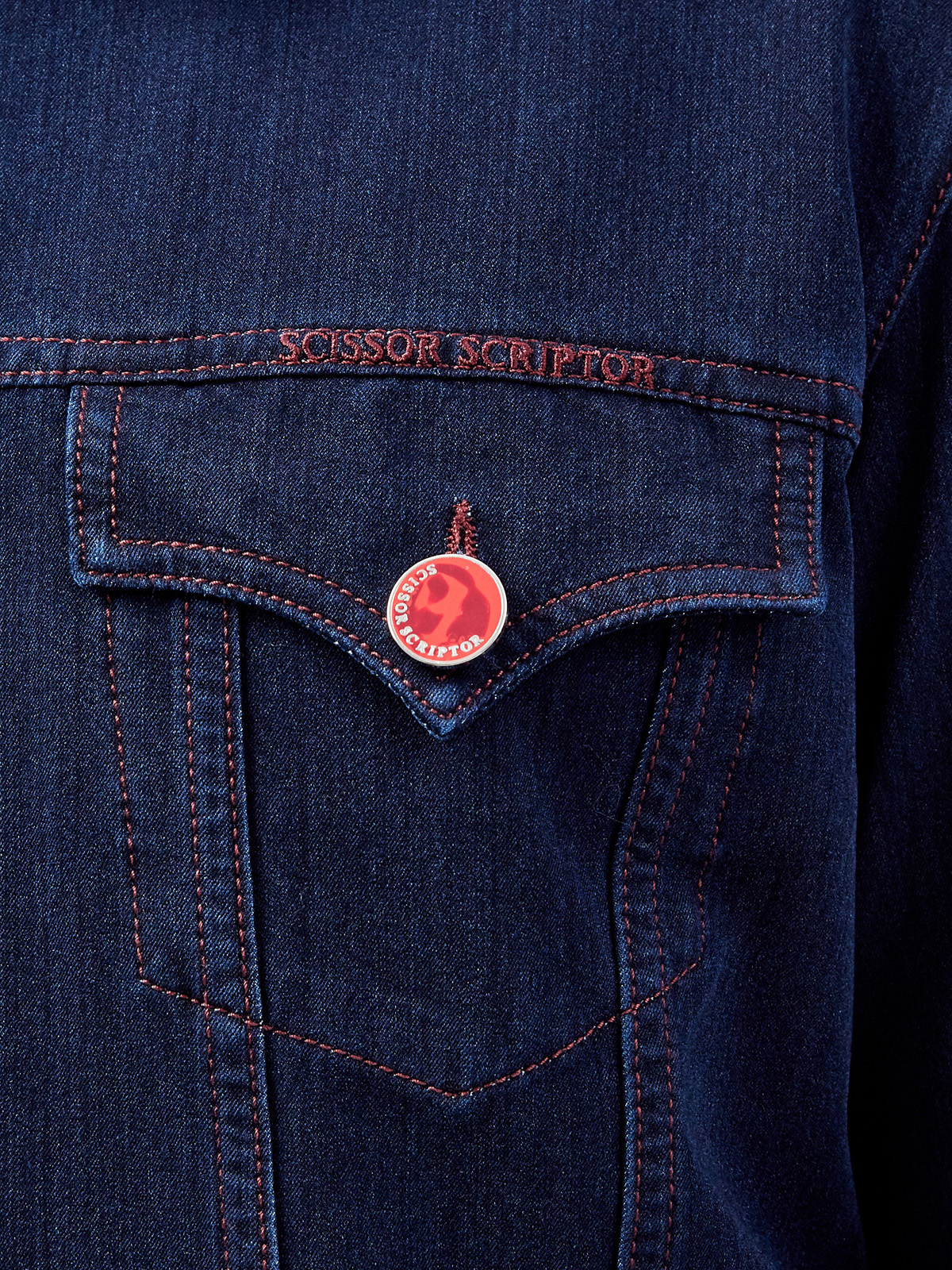 Куртка Decio ручной работы с вышитым логотипом бренда SCISSOR SCRIPTOR, цвет синий, размер 54;56;50 - фото 5