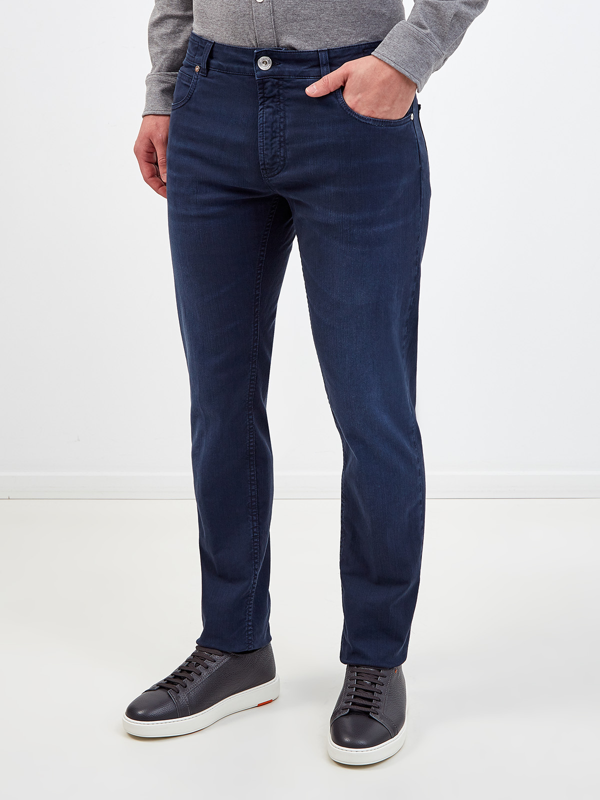 Базовые синие джинсы из эластичного денима Stretch ELEVENTY, цвет синий, размер 46;48;52;54;58 - фото 3