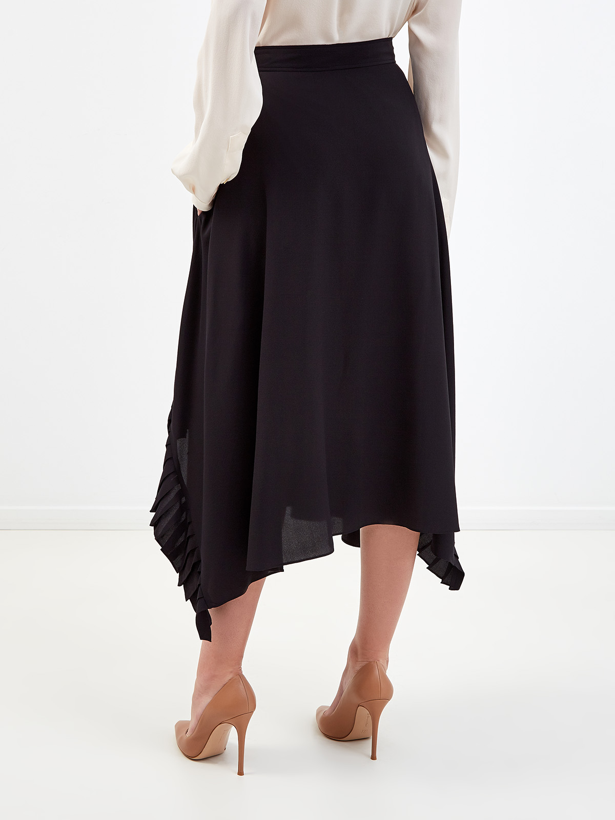 Шелковая юбка Ashlyn с асимметричным подолом STELLA McCARTNEY, цвет черный, размер M;L;XL;2XL;S - фото 4