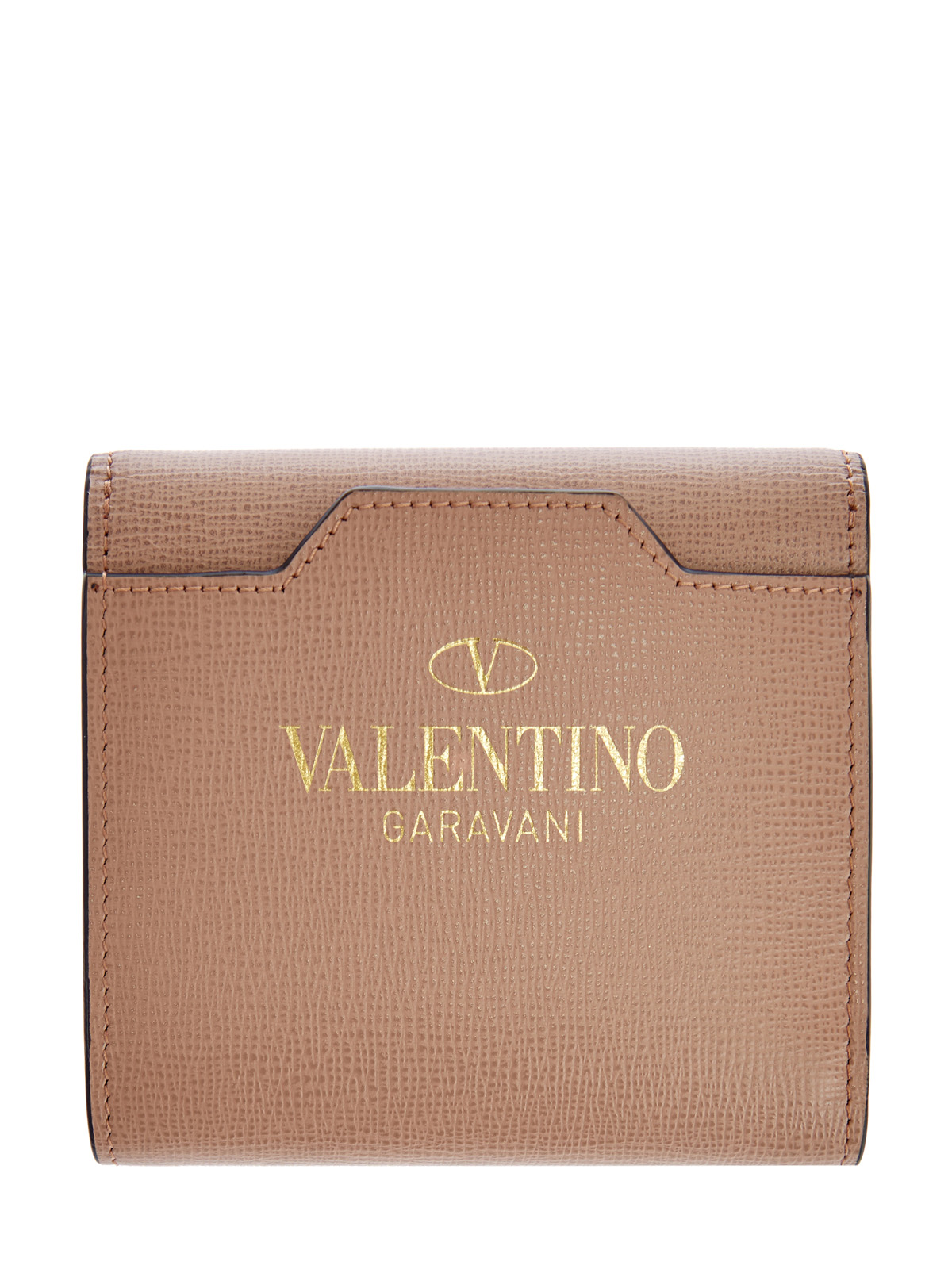 Складной кошелек Rockstud из тисненой кожи с заклепками VALENTINO GARAVANI, цвет бежевый, размер 37;39;40;37.5 - фото 2