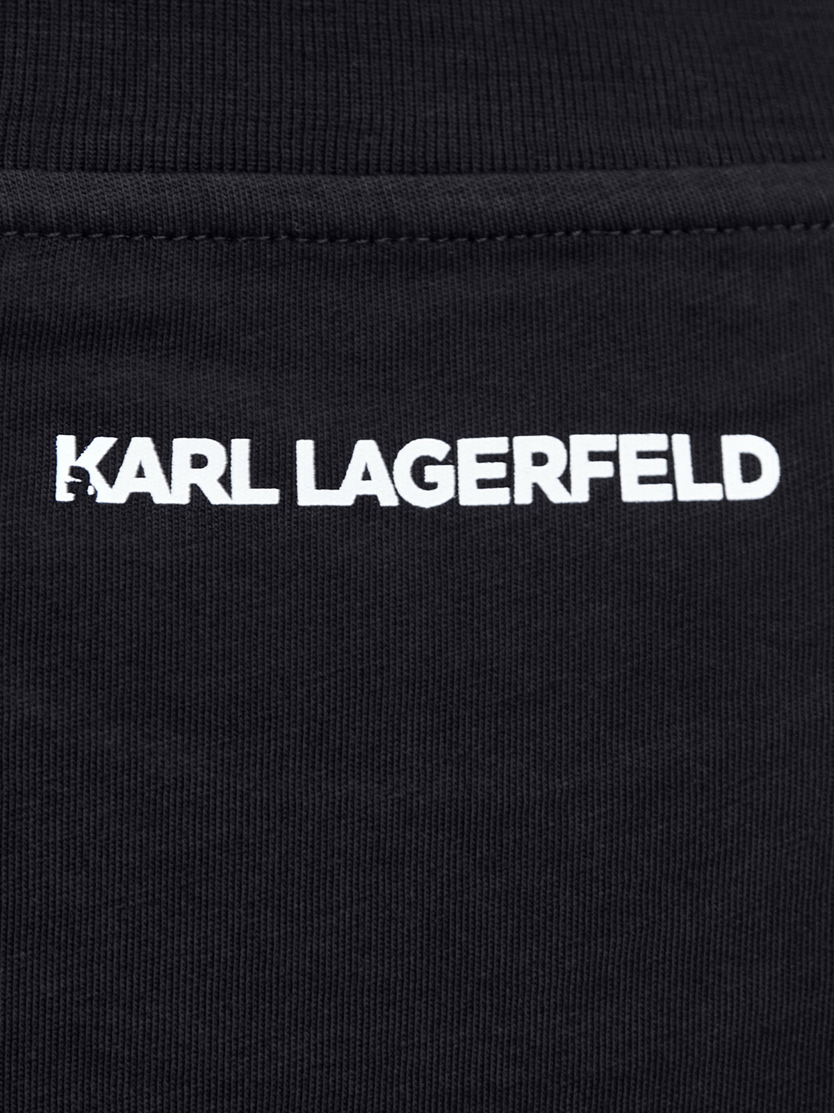 Кроп-футболка в университетском стиле с контрастным принтом KARL LAGERFELD, цвет черный, размер S;M - фото 5