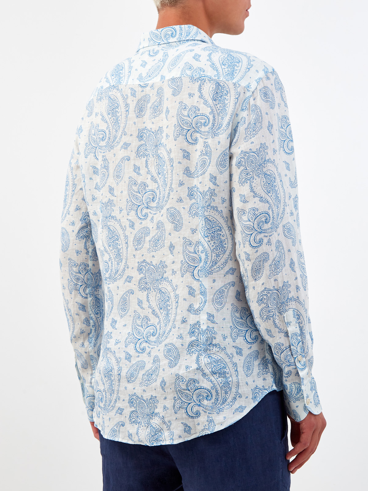 Льняная рубашка Pamplona с принтом пейсли MC2 SAINT BARTH, цвет голубой, размер 46;48;50;56;58 - фото 4