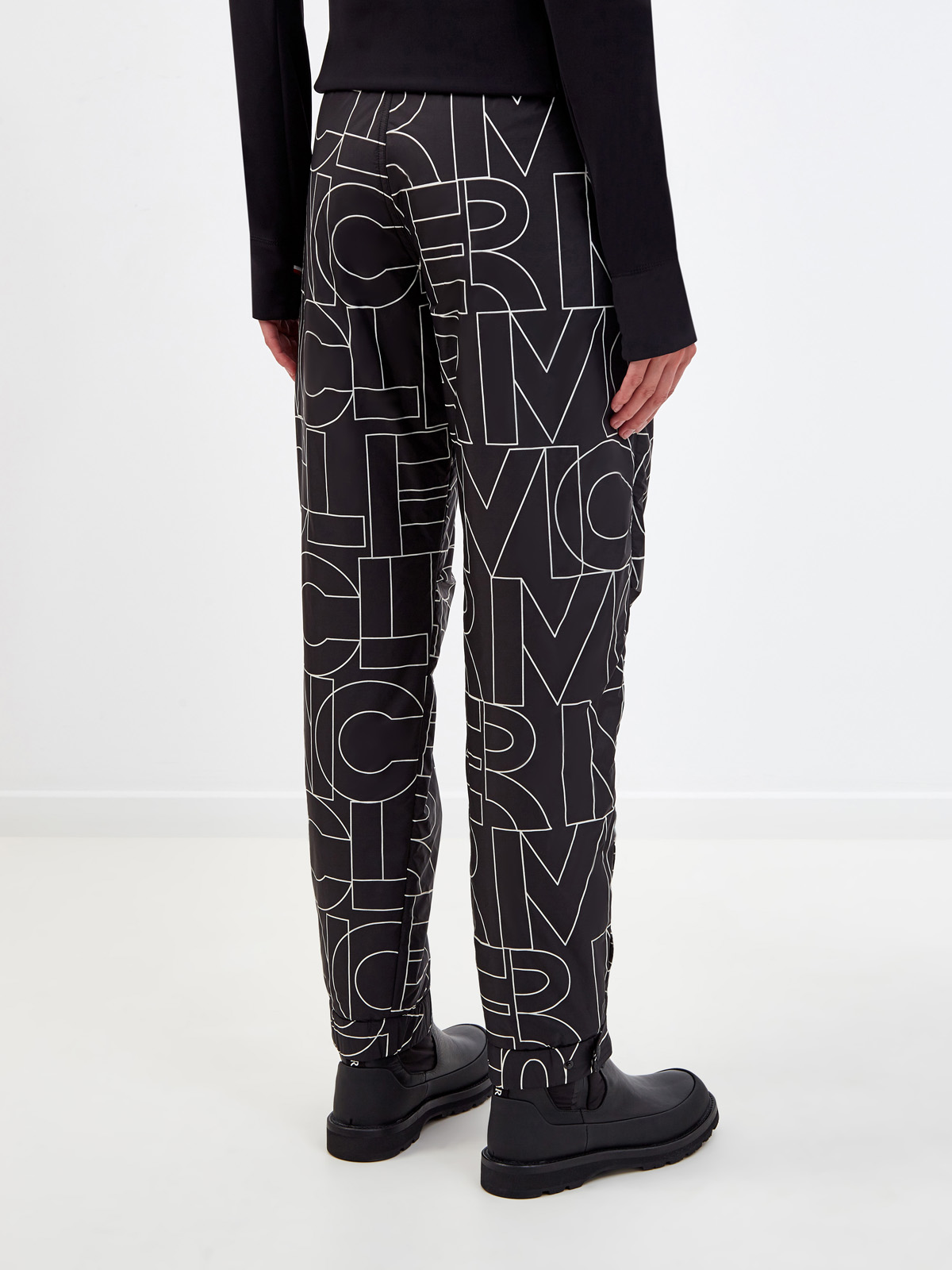 Утепленные брюки для зимних видов спорта с принтом all-over MONCLER, цвет черный, размер 38;40 - фото 4