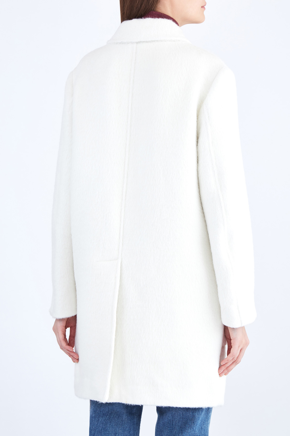 Пальто прямого кроя из фактурной шерсти альпаки ETRO, цвет белый, размер 40 - фото 4
