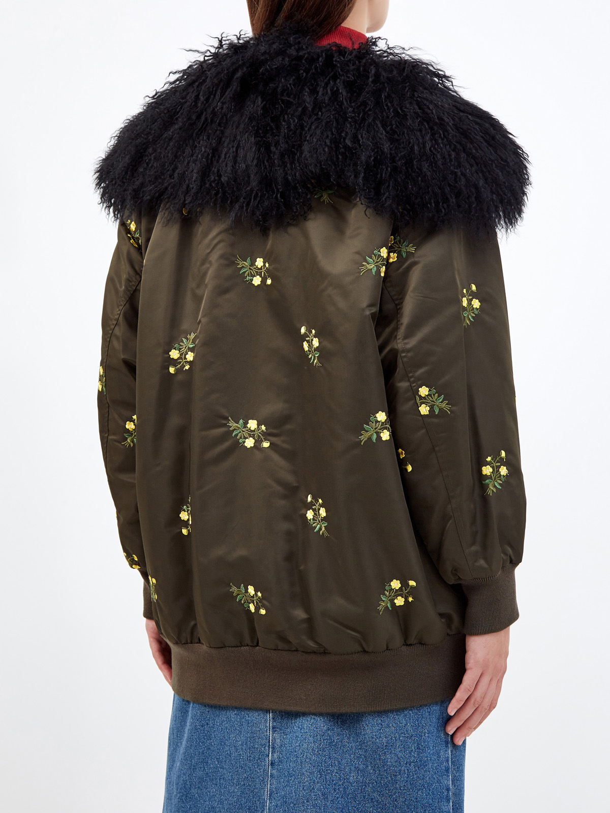 Куртка с воротом-oversize и вышитым принтом ERMANNO ERMANNO SCERVINO, цвет мульти, размер L;S - фото 4