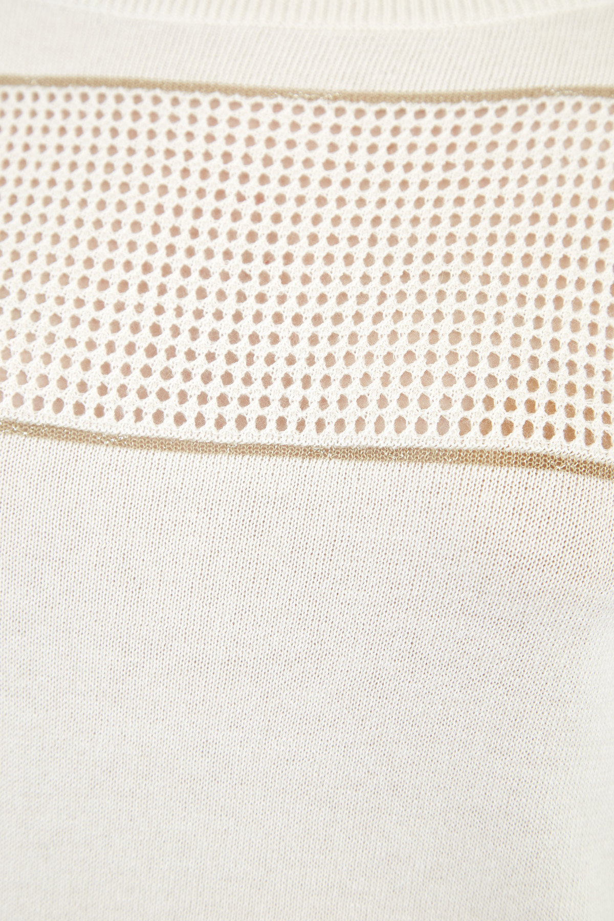Джемпер из кашемировой пряжи с кулиской и отделкой нитью люрекса LORENA ANTONIAZZI, цвет бежевый, размер 46;40;50 - фото 5