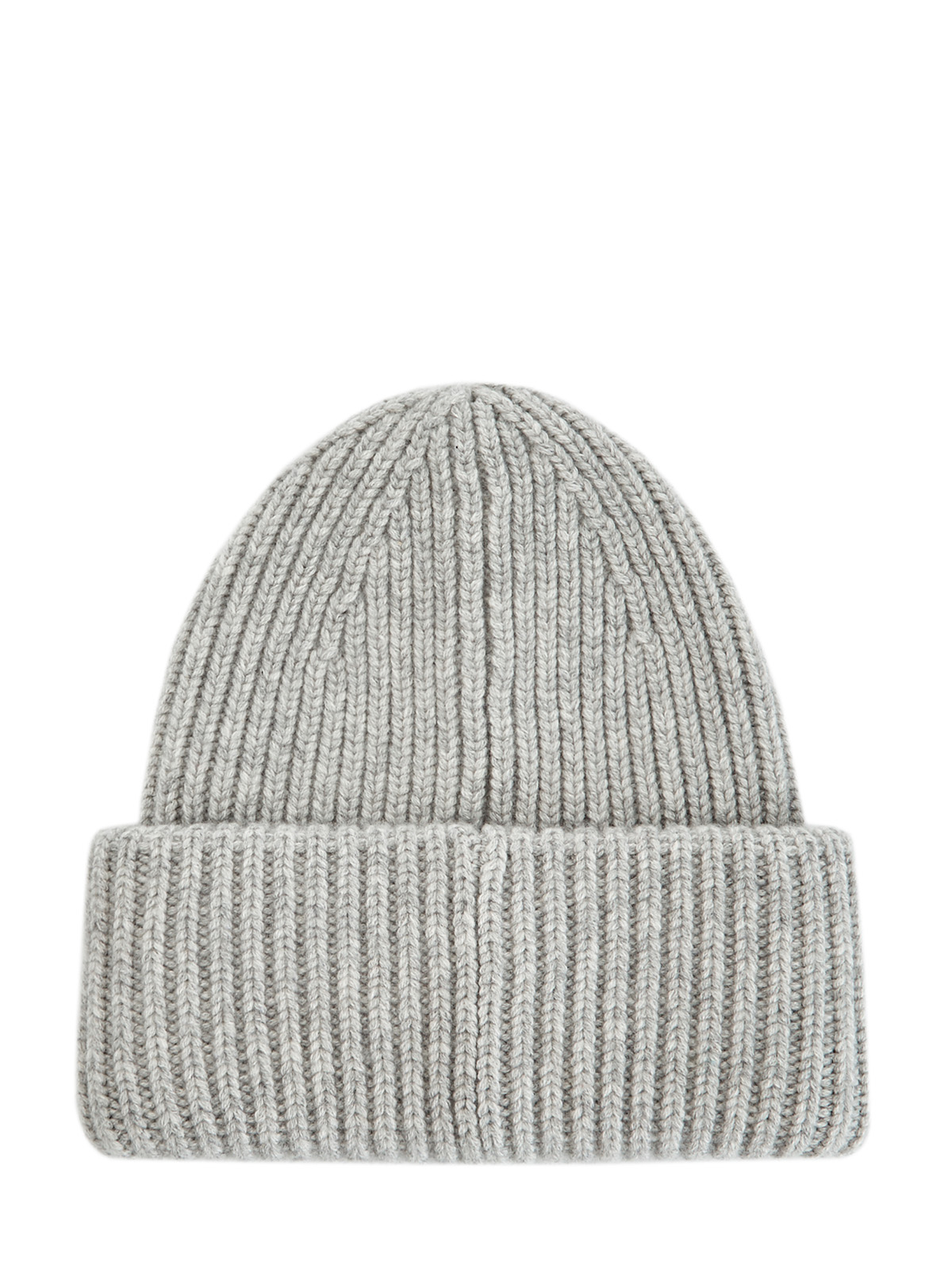 Кашемировая шапка с широким отворотом и символикой YVES SALOMON, цвет серый, размер 36;38 - фото 2