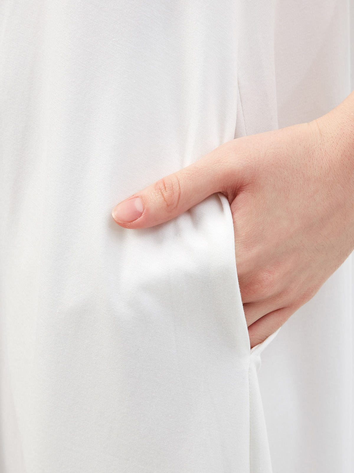 Платье-макси из гладкого хлопка и модала с асимметричным подолом RE VERA, цвет белый, размер XS;M;S - фото 5