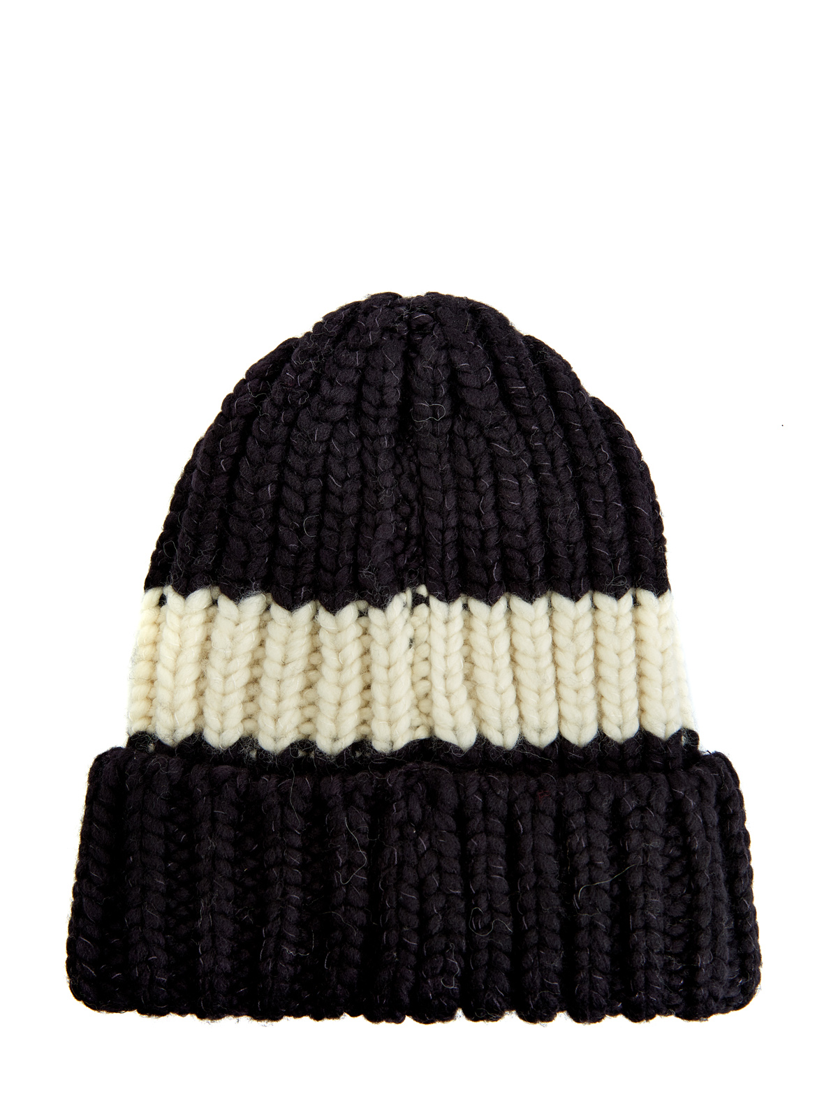 Объемная шапка-colorblock из мягкой шерсти и шелка LORENA ANTONIAZZI, цвет мульти, размер M;L - фото 2