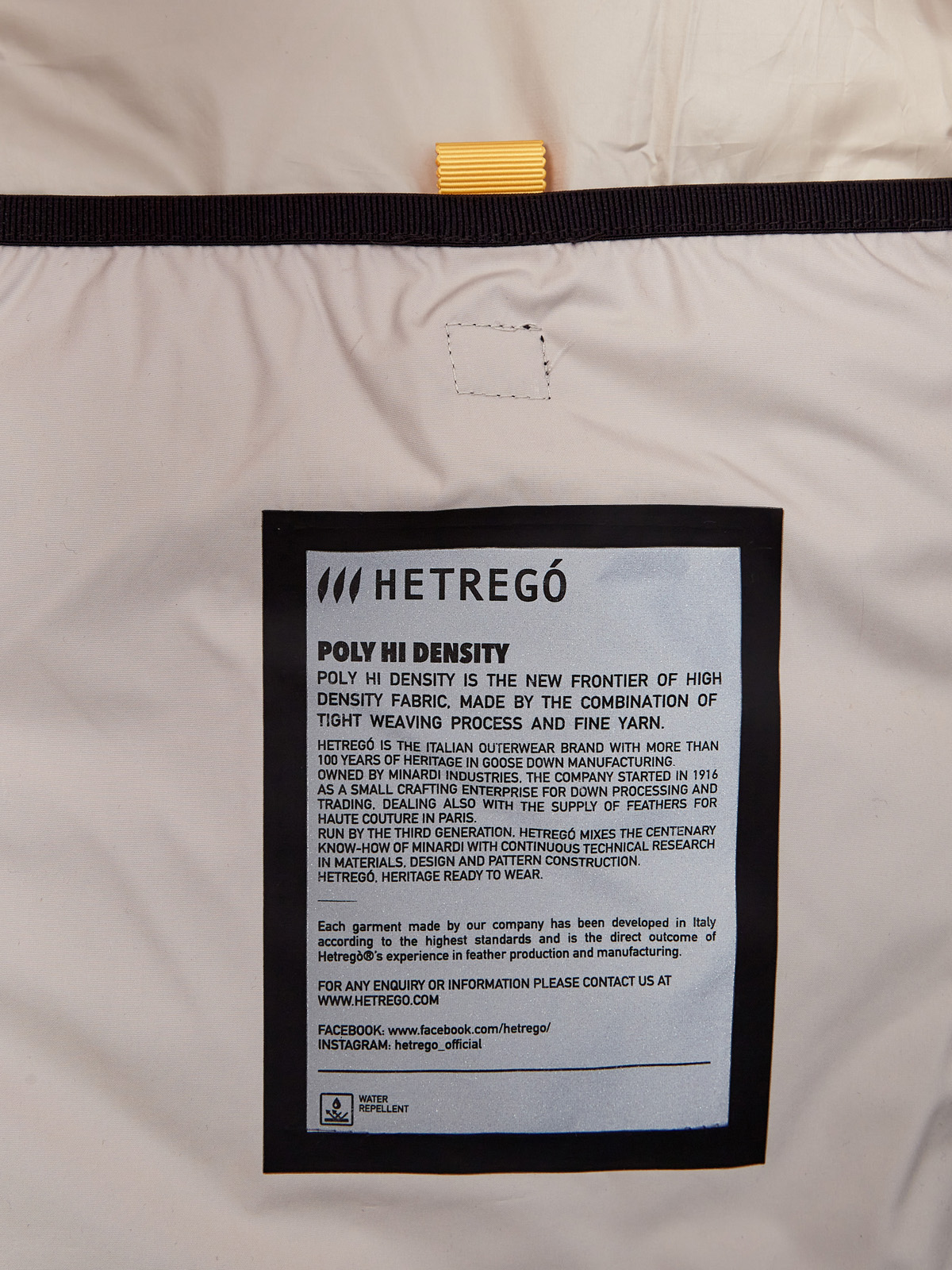 Пуховик из водонепроницаемой стеганой ткани Poly Hi Density HETREGO, цвет бежевый, размер L;XL;2XL;3XL - фото 6