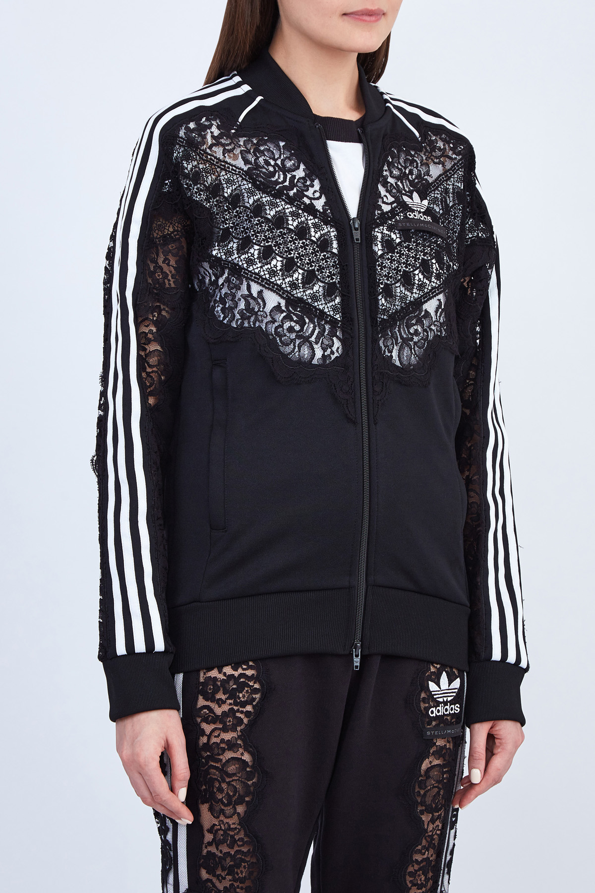Толстовка с кружевом из коллаборации с брендом Adidas Черный, фото 3