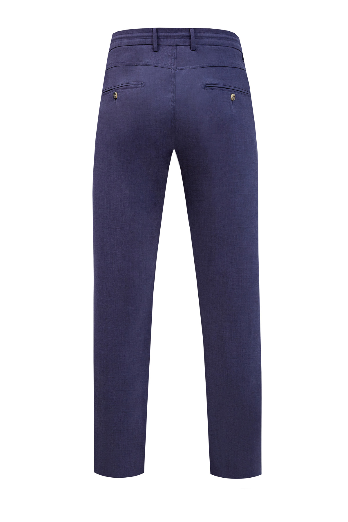 Шерстяные брюки-чинос с эластичным поясом на кулиске CANALI, цвет синий, размер 52;56 - фото 2
