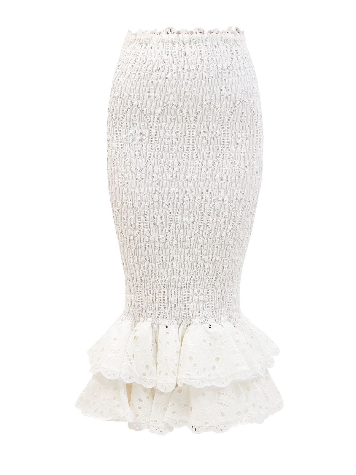 Юбка Liliana из кружевного хлопка broderie anglaise CHARO RUIZ IBIZA, цвет белый, размер S;M - фото 1