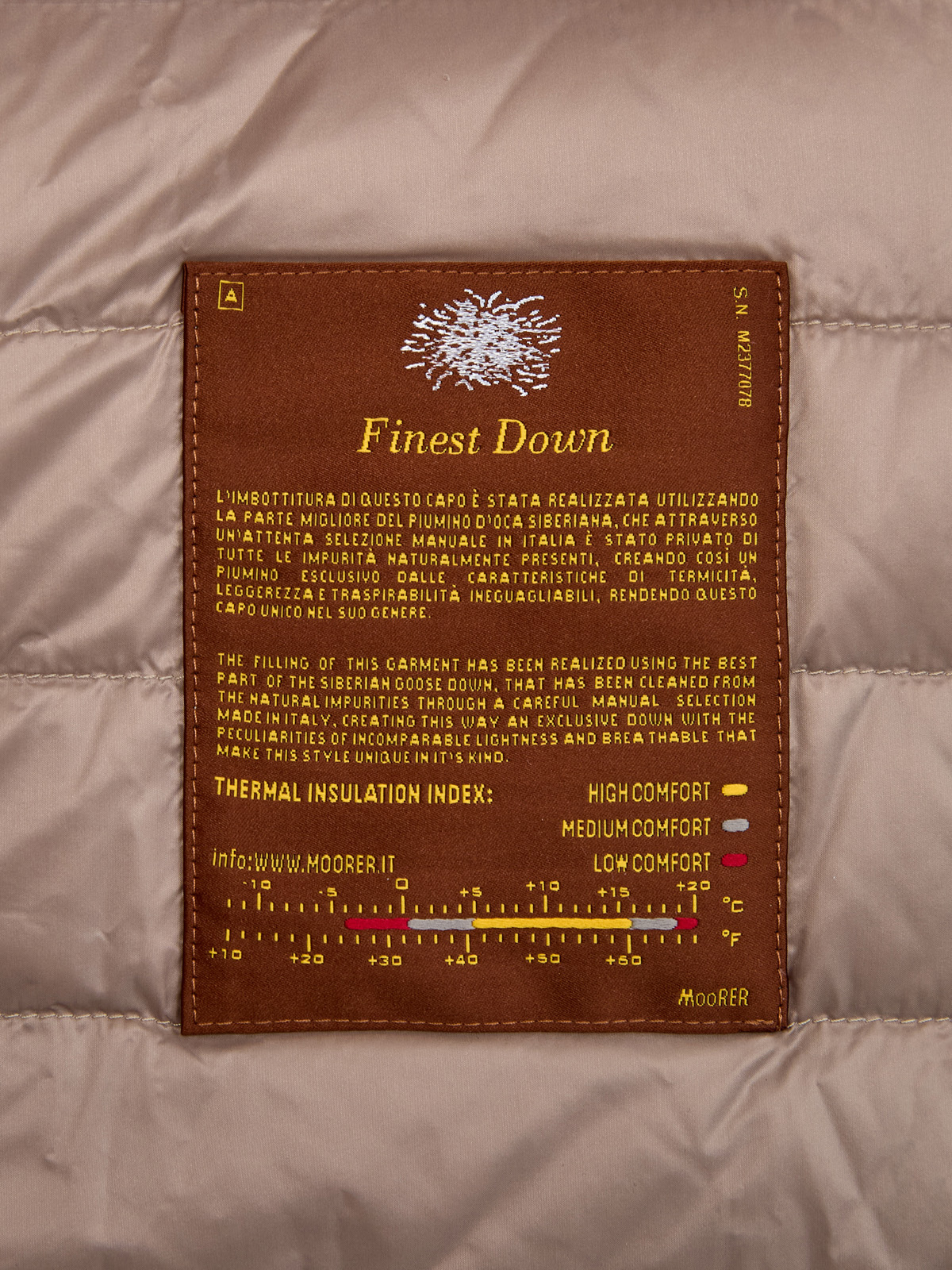 Куртка из окрашенного вручную денима с пуховым утеплителем MOORER, цвет белый, размер 38;42;44 - фото 6