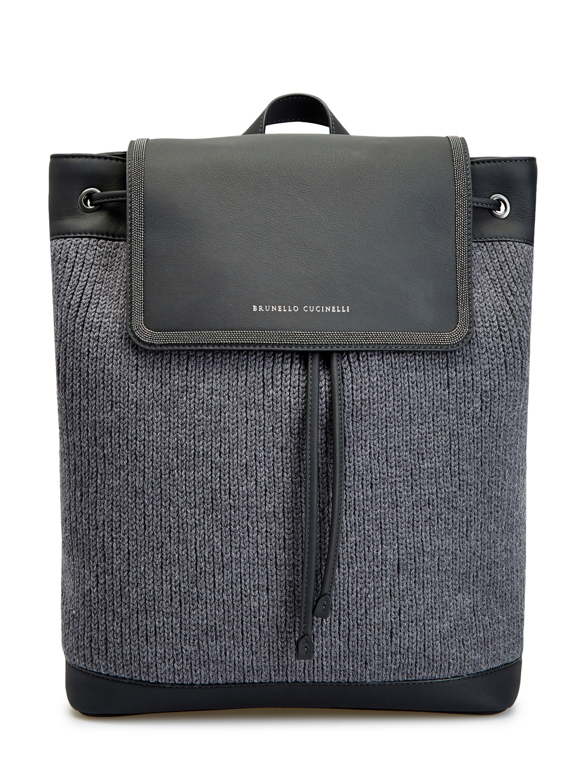 Рюкзак из шерсти и телячьей кожи Mat с декором Мониль BRUNELLO CUCINELLI, цвет черный, размер 48;50;52;54;56;58 - фото 1
