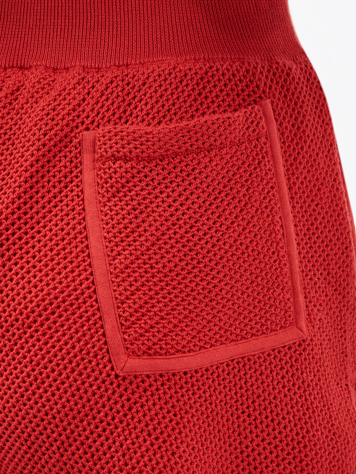 Шорты из хлопкового трикотажа с сетчатой отделкой и карманами BRUNELLO CUCINELLI, цвет красный, размер 44;38 - фото 6