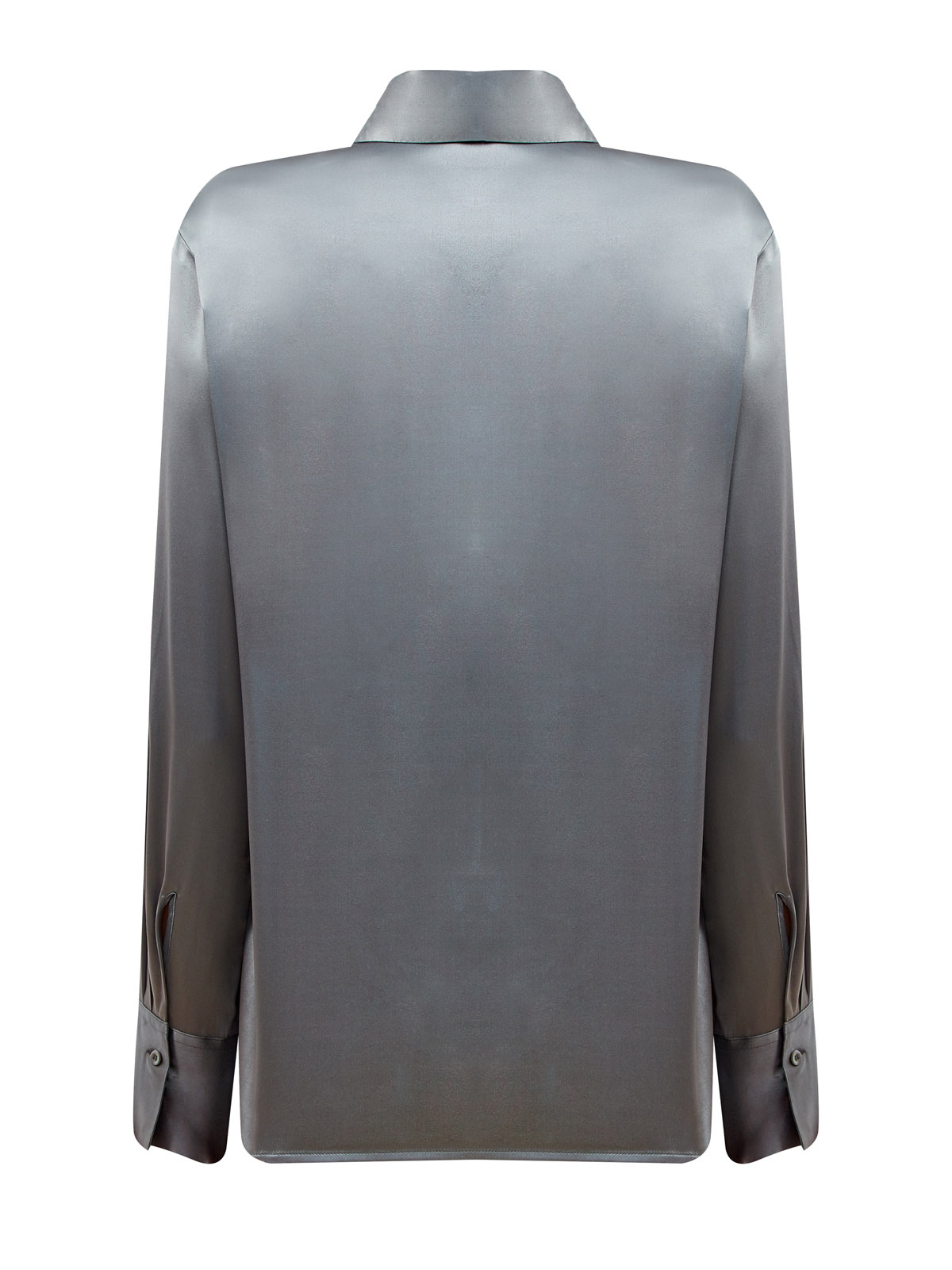 Блуза из струящегося атласного шелка с цепочками Punto Luce PESERICO, цвет зеленый, размер 44;46;48 - фото 2