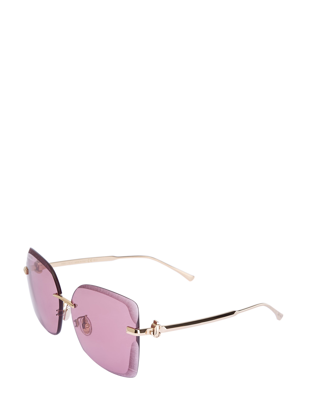 Очки Corin графической формы с зеркальными линзами JIMMY CHOO  (sunglasses), цвет розовый, размер S;M;L - фото 2