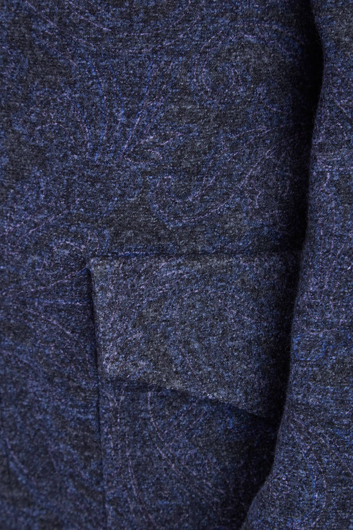Шерстяное пальто с peach-эффектом и карманами ETRO, цвет синий, размер 46;48;54 - фото 5