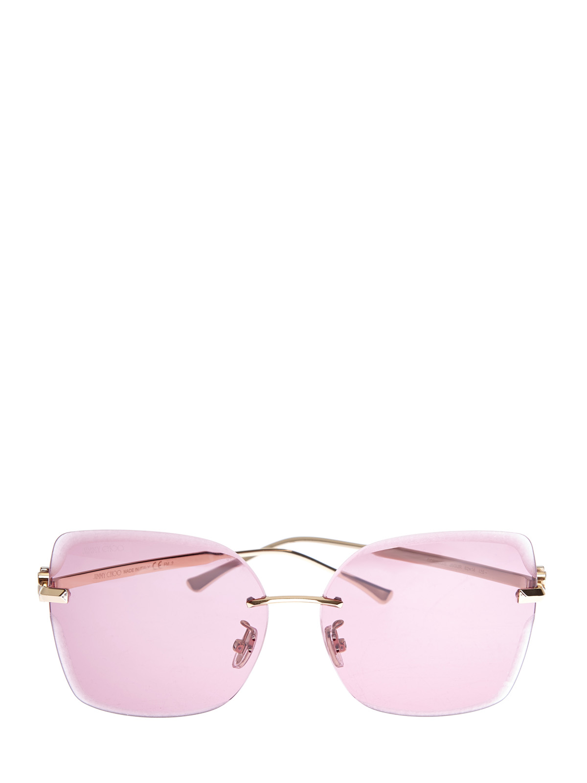 Очки Corin графической формы с зеркальными линзами JIMMY CHOO  (sunglasses), цвет розовый, размер S;M;L