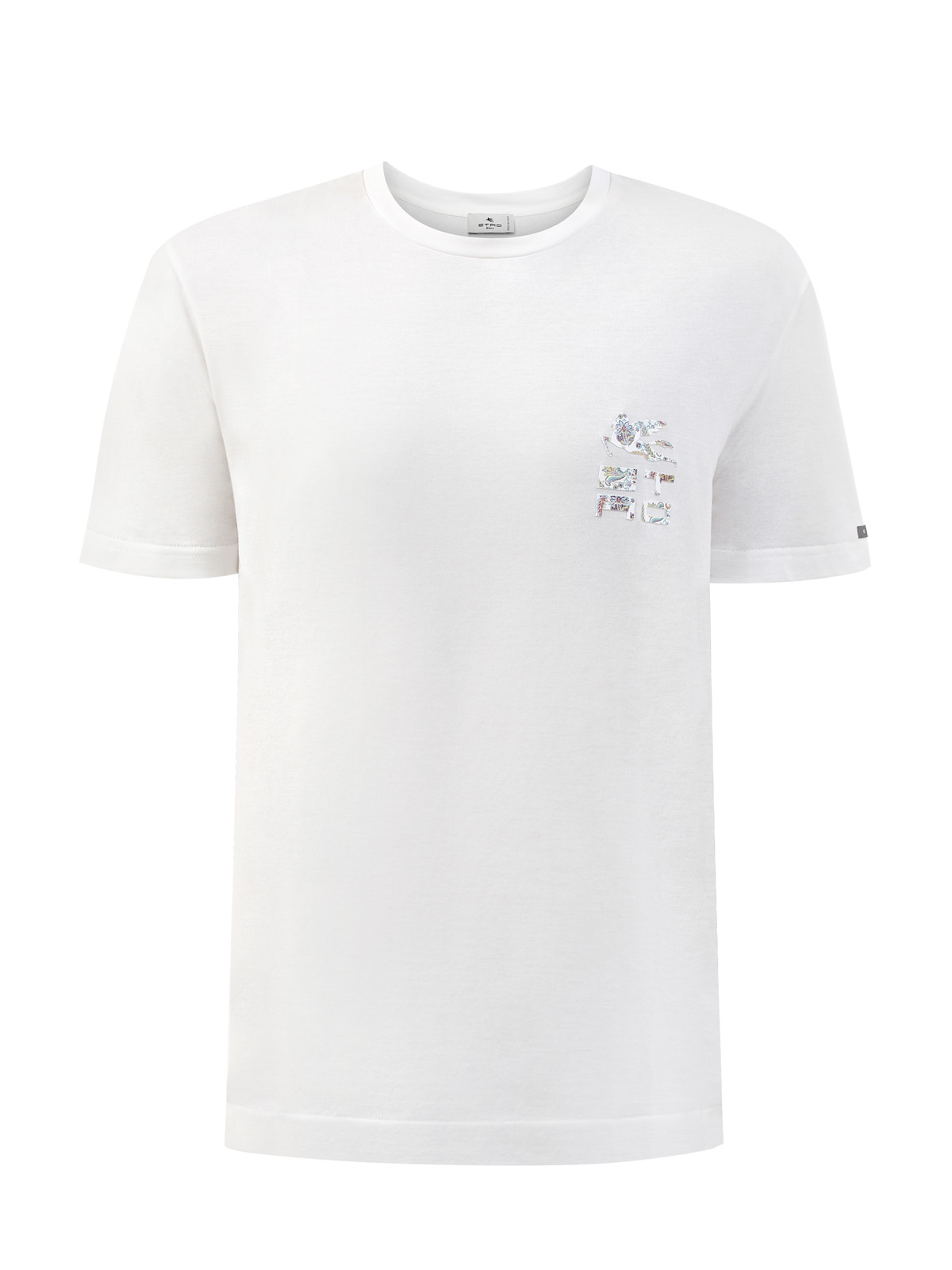 Базовая футболка из хлопка с аппликацией Cube ETRO белого цвета