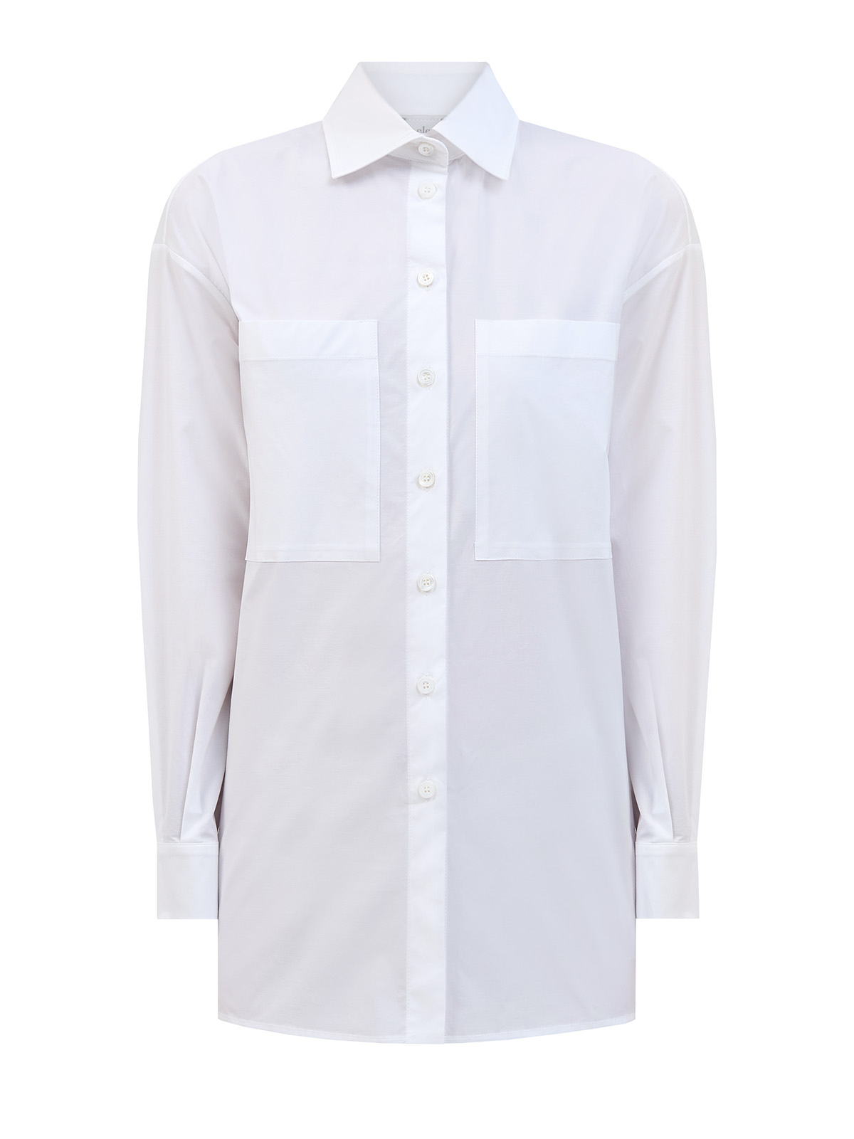 

Рубашка из хлопкового поплина stretch с накладными карманами, Белый, Рубашка из хлопкового поплина stretch с накладными карманами