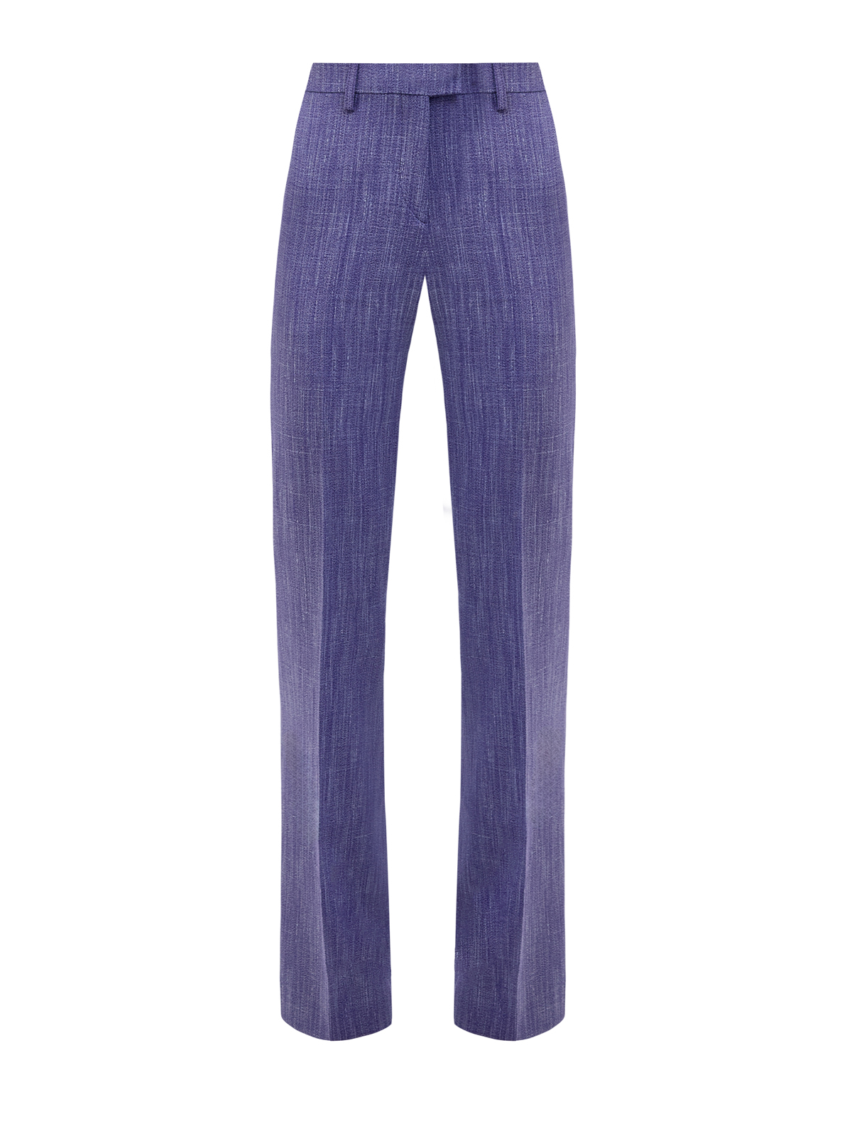 Расклешенные брюки на высокой посадке из меланжевой вискозы ETRO, цвет фиолетовый, размер 40;42;44;46