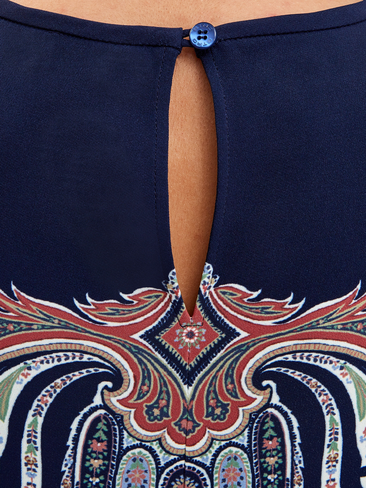 Блуза из струящегося сатина с этническим принтом ETRO, цвет мульти, размер 46;44 - фото 4