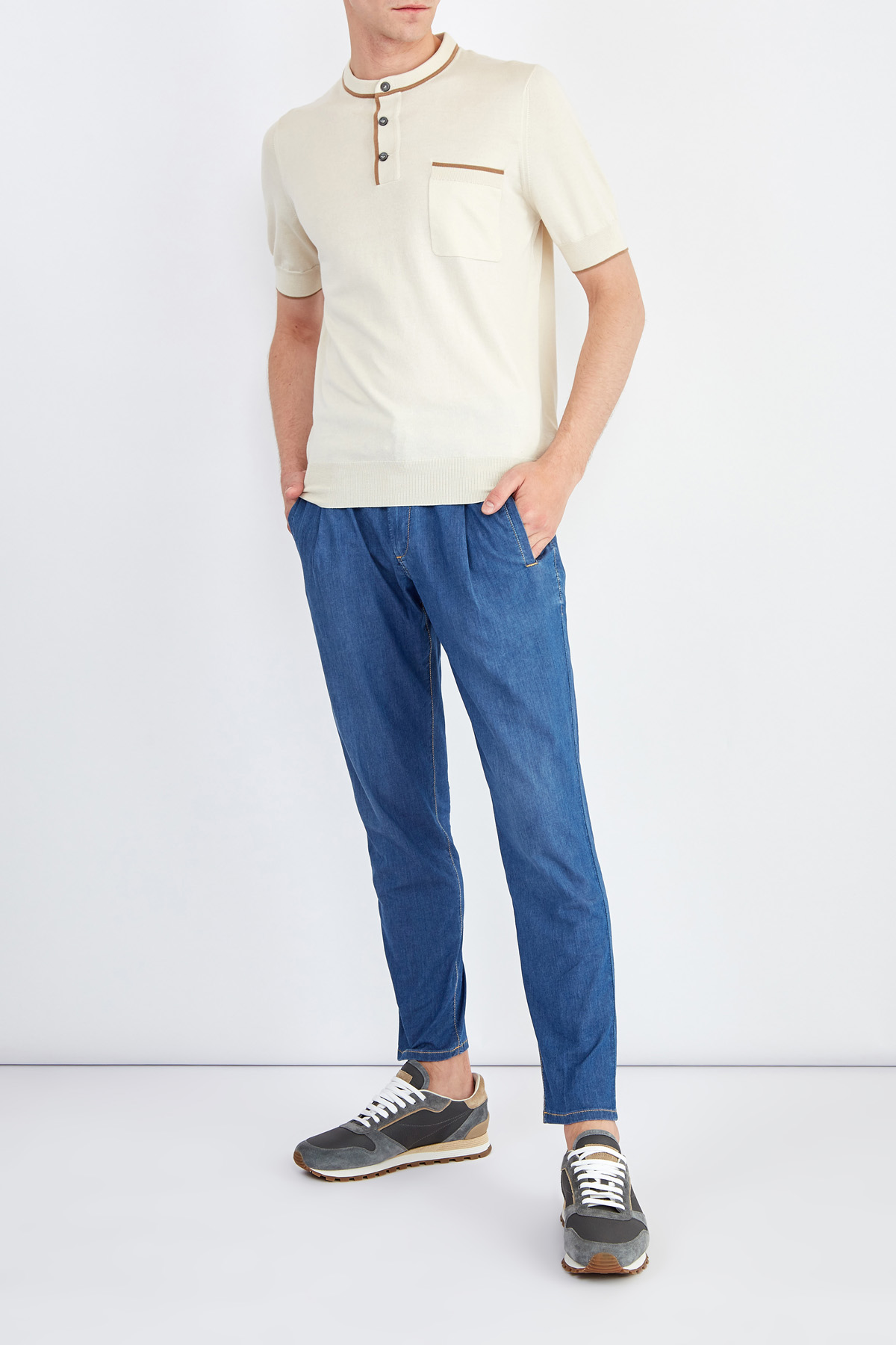 Зауженные джинсы в стиле casual с защипами и эластичным поясом SCISSOR SCRIPTOR, цвет синий, размер 50 - фото 2
