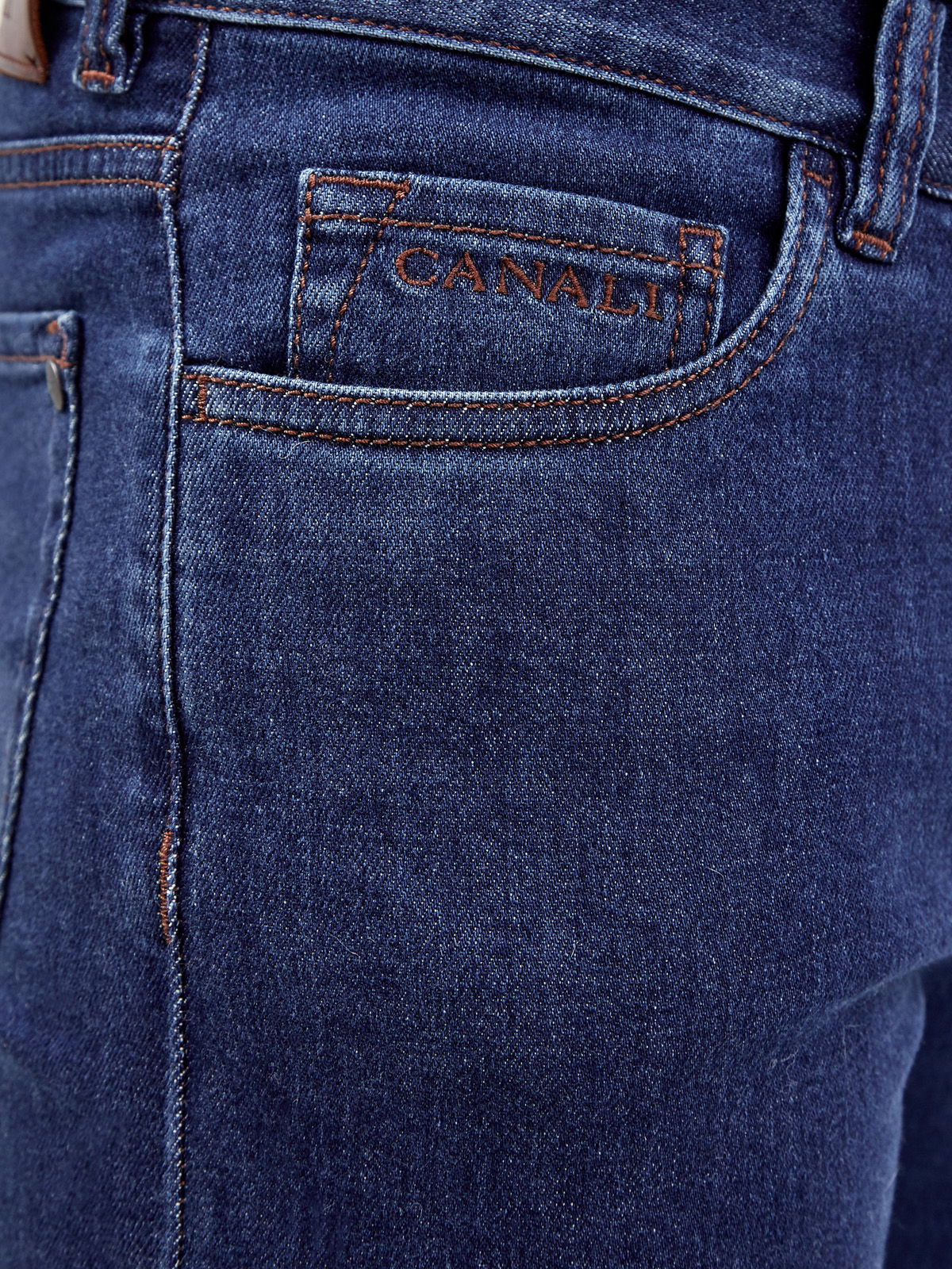 Окрашенные вручную джинсы с волокнами кашемира CANALI, цвет синий, размер 50;52;54;56;58;60;48 - фото 5