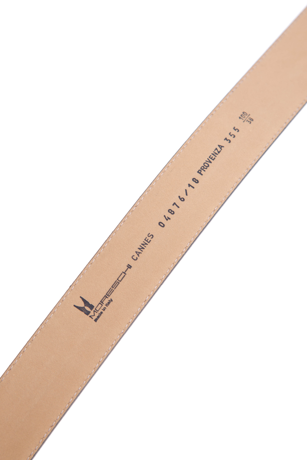 Кожаный ремень с перфорацией в стиле брогирования MORESCHI, цвет коричневый, размер 50;52;54 - фото 5