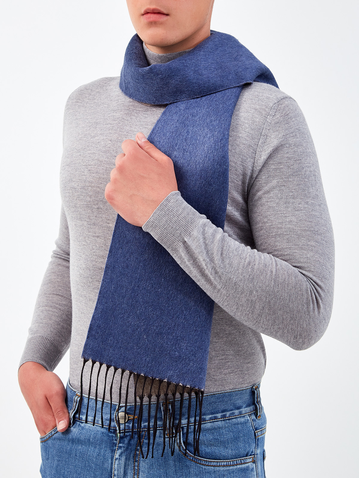 Двусторонний кашемировый шарф с волокнами шелка CANALI, цвет мульти, размер 48;50;52;54;56;58 - фото 2