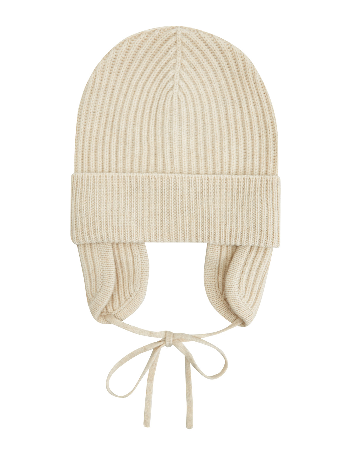 Кашемировая шапка с завязками и широким отворотом BRUNELLO CUCINELLI, цвет бежевый, размер M;L
