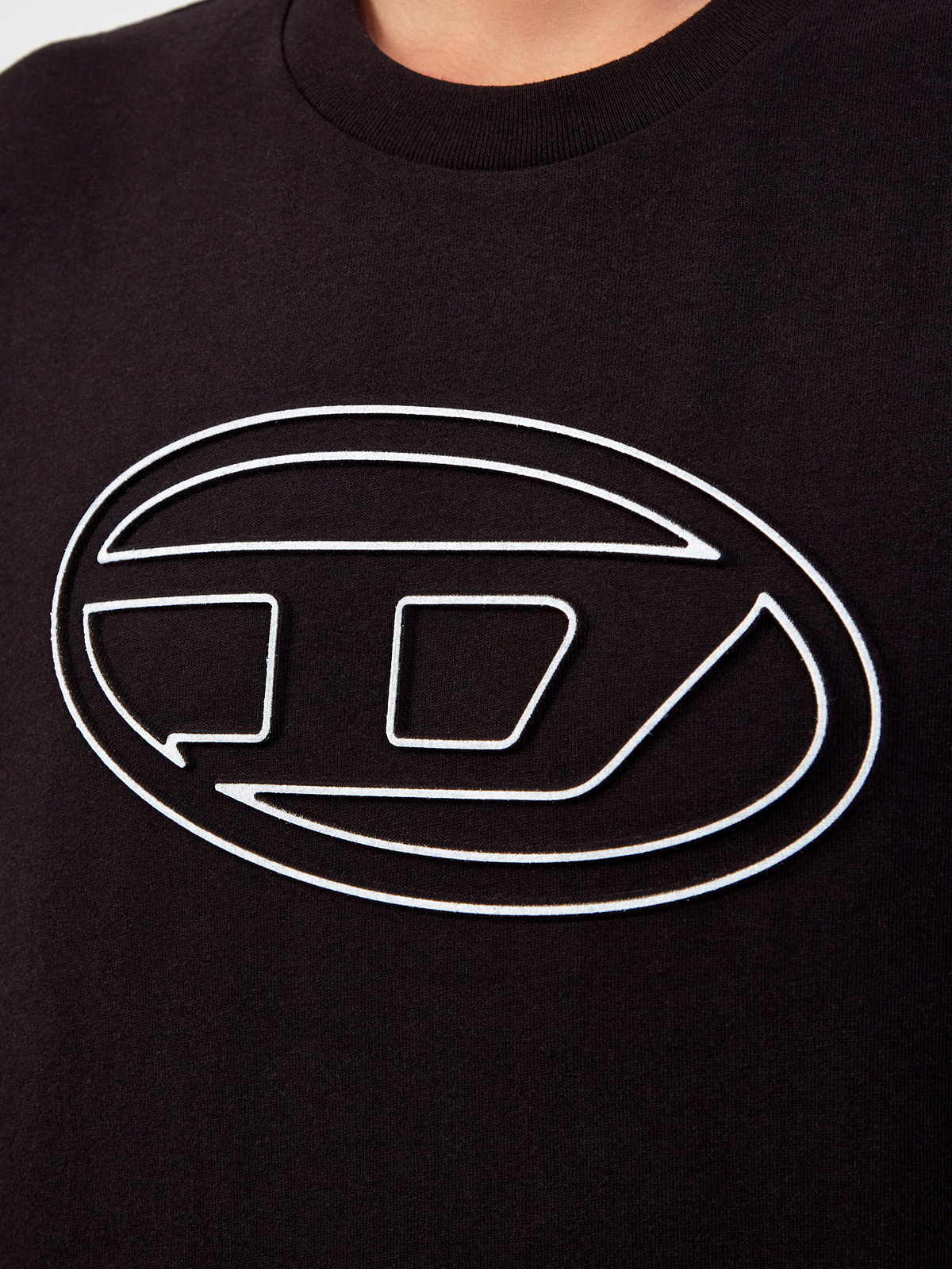 Футболка T-Just из джерси с контрастным логотипом Oval D DIESEL, цвет черный, размер M;L;XL;2XL - фото 5