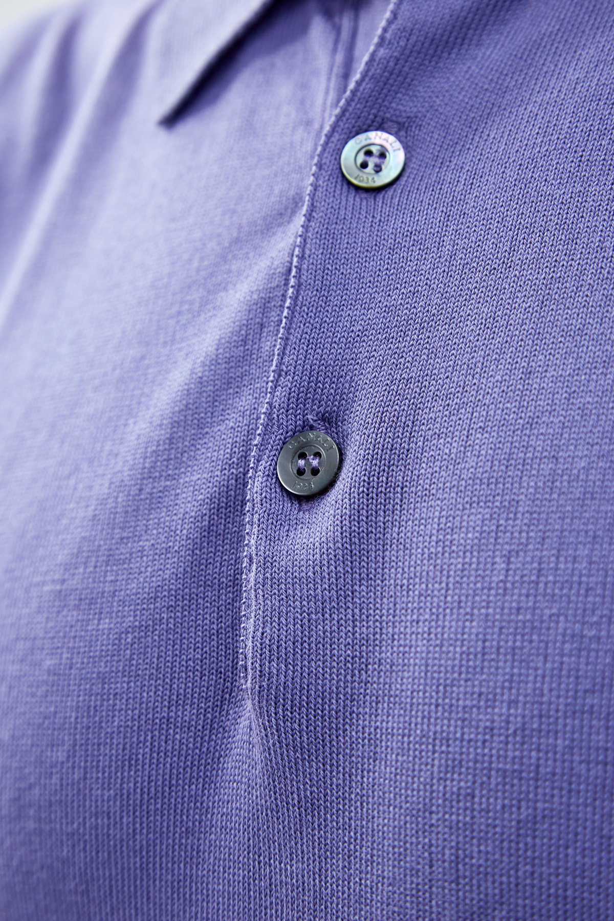 Джемпер-поло из легкой хлопковой пряжи CANALI, цвет фиолетовый, размер 52;60 - фото 5