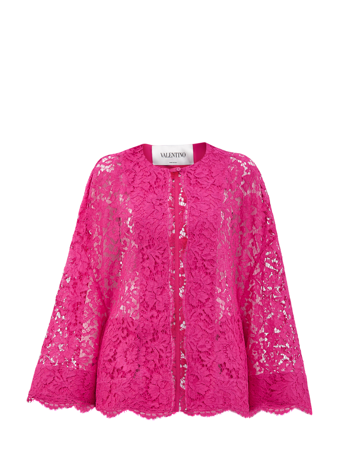 Жакет ручной работы из ткани Blossom Macramé VALENTINO, цвет розовый, размер 44