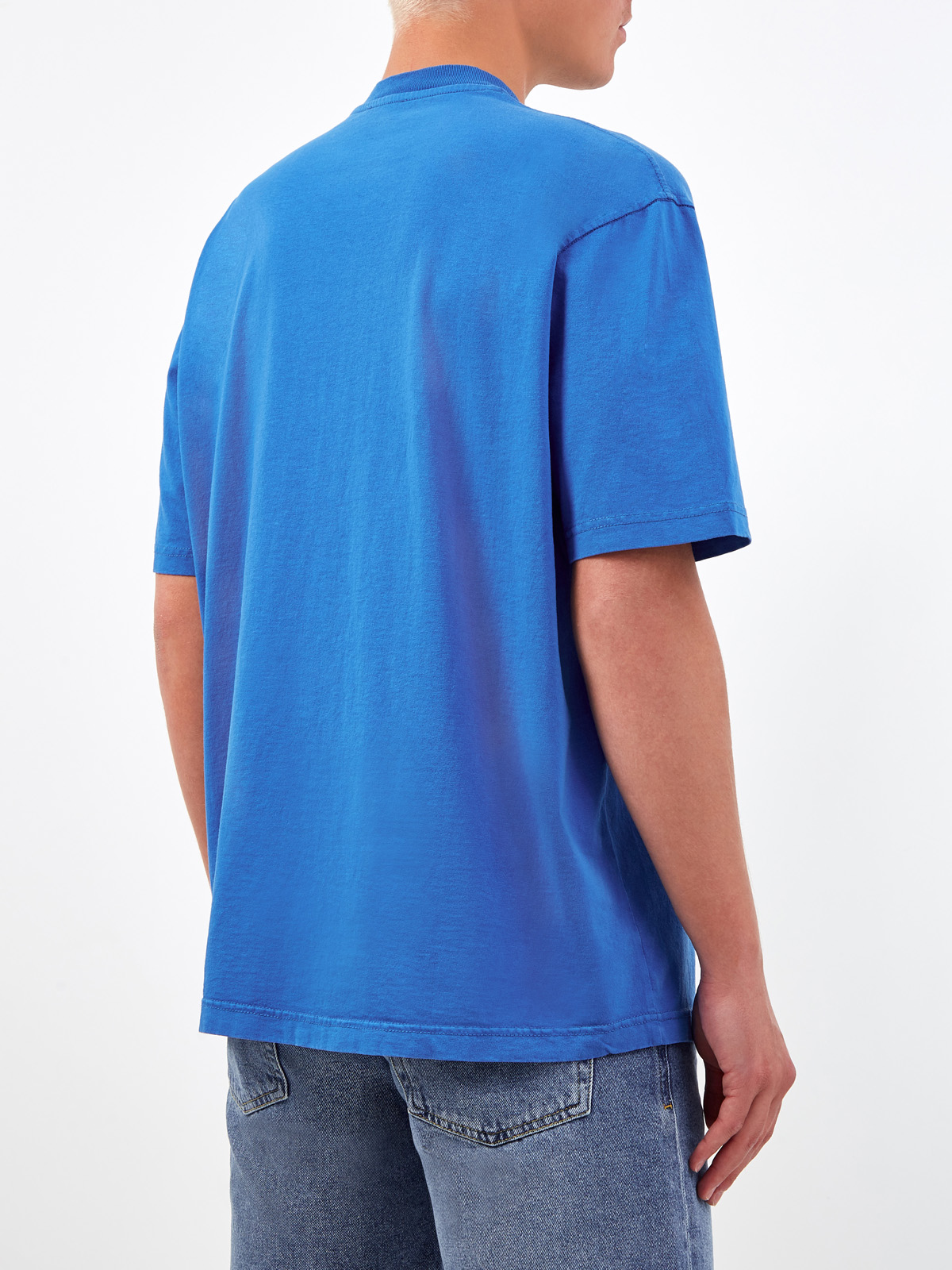 Свободная футболка T-Wash из хлопка джерси с принтом DIESEL, цвет синий, размер S;L;XL;M - фото 4