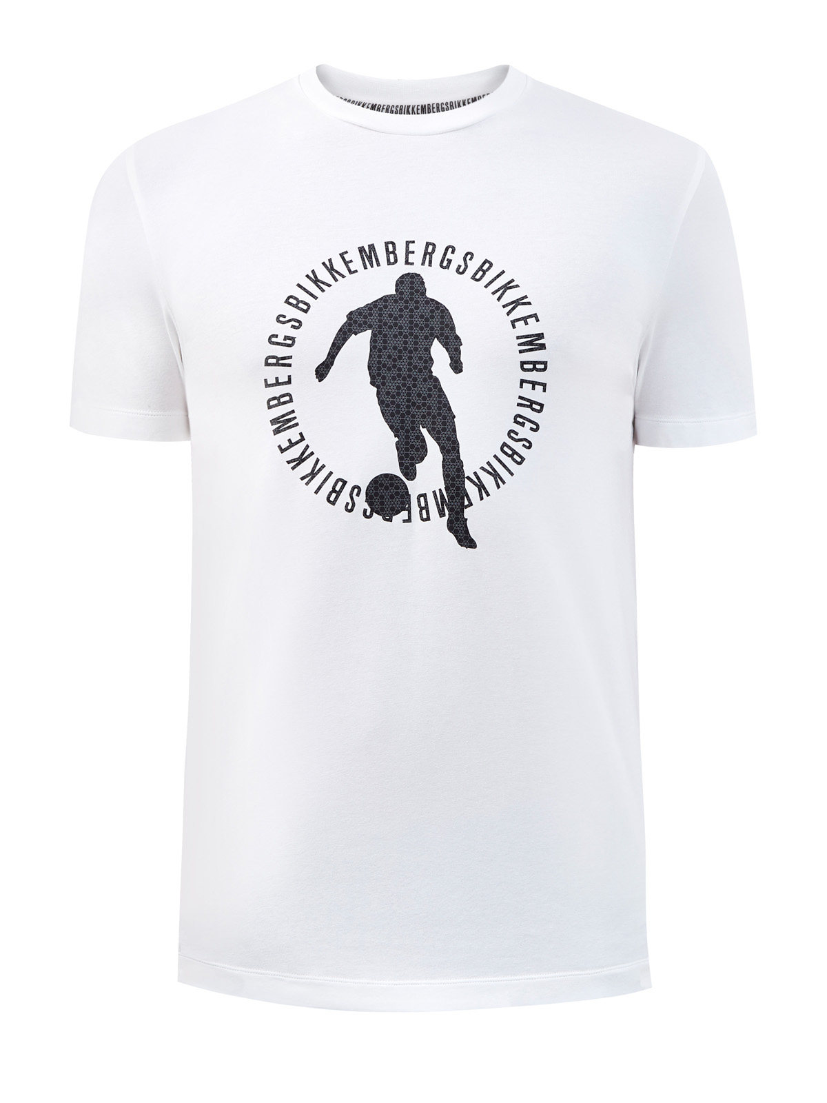 Хлопковая футболка из джерси с принтом Soccer BIKKEMBERGS, цвет белый, размер S;L;XL;2XL;3XL - фото 1