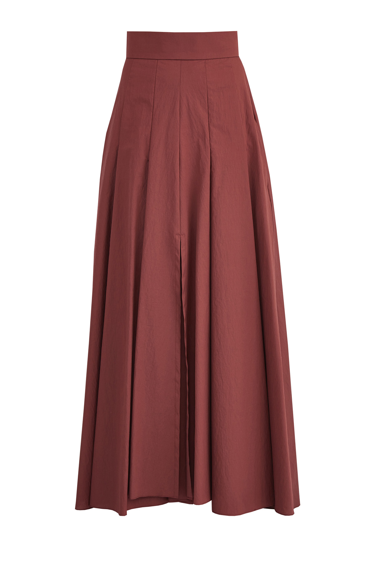Эффектная юбка с высокой линией талии и заложенными складками BRUNELLO CUCINELLI, цвет коричневый, размер 38;40;42;44 - фото 1