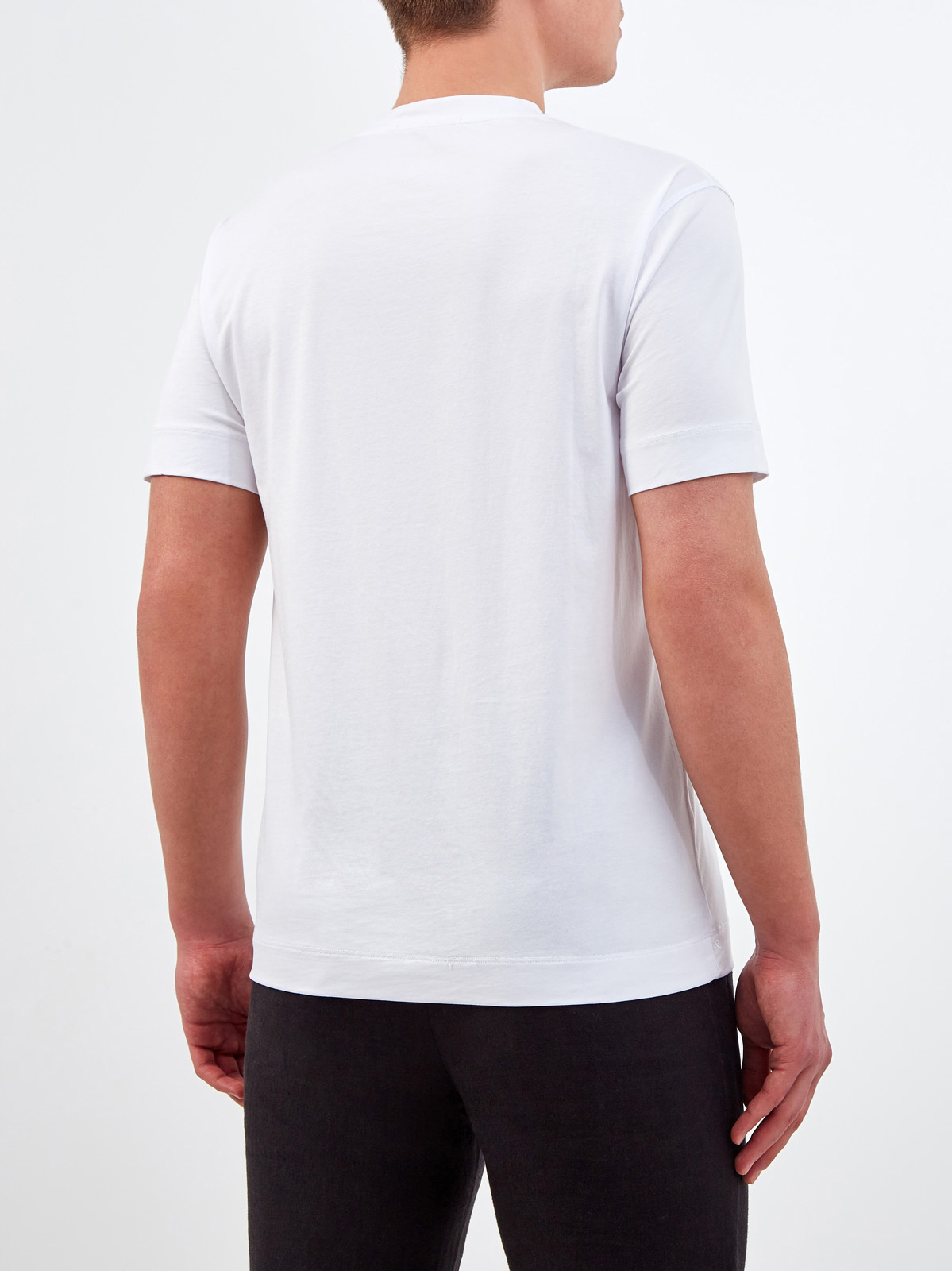 Классическая белая футболка из гладкого джерси CUDGI, цвет белый, размер XL;2XL;3XL;M - фото 4