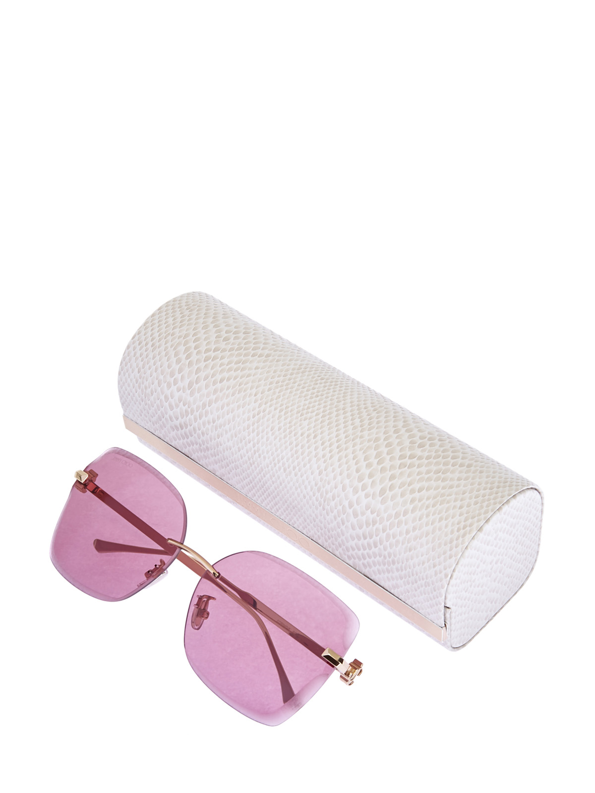 Очки Corin графической формы с зеркальными линзами JIMMY CHOO  (sunglasses), цвет розовый, размер S;M;L - фото 4