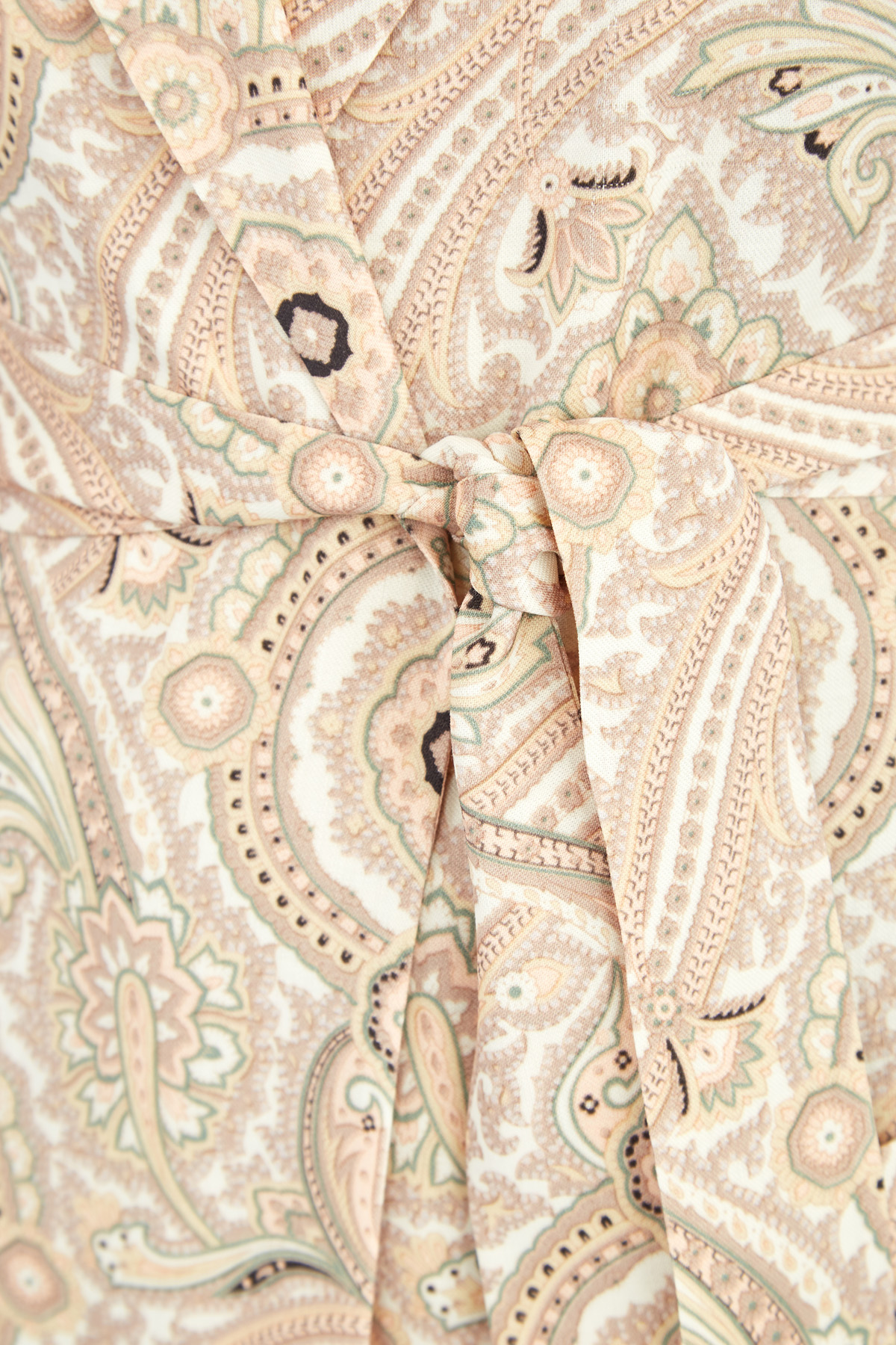 Жакет из шерстяной ткани в пижамном стиле с поясом ETRO, цвет бежевый, размер 42 - фото 5