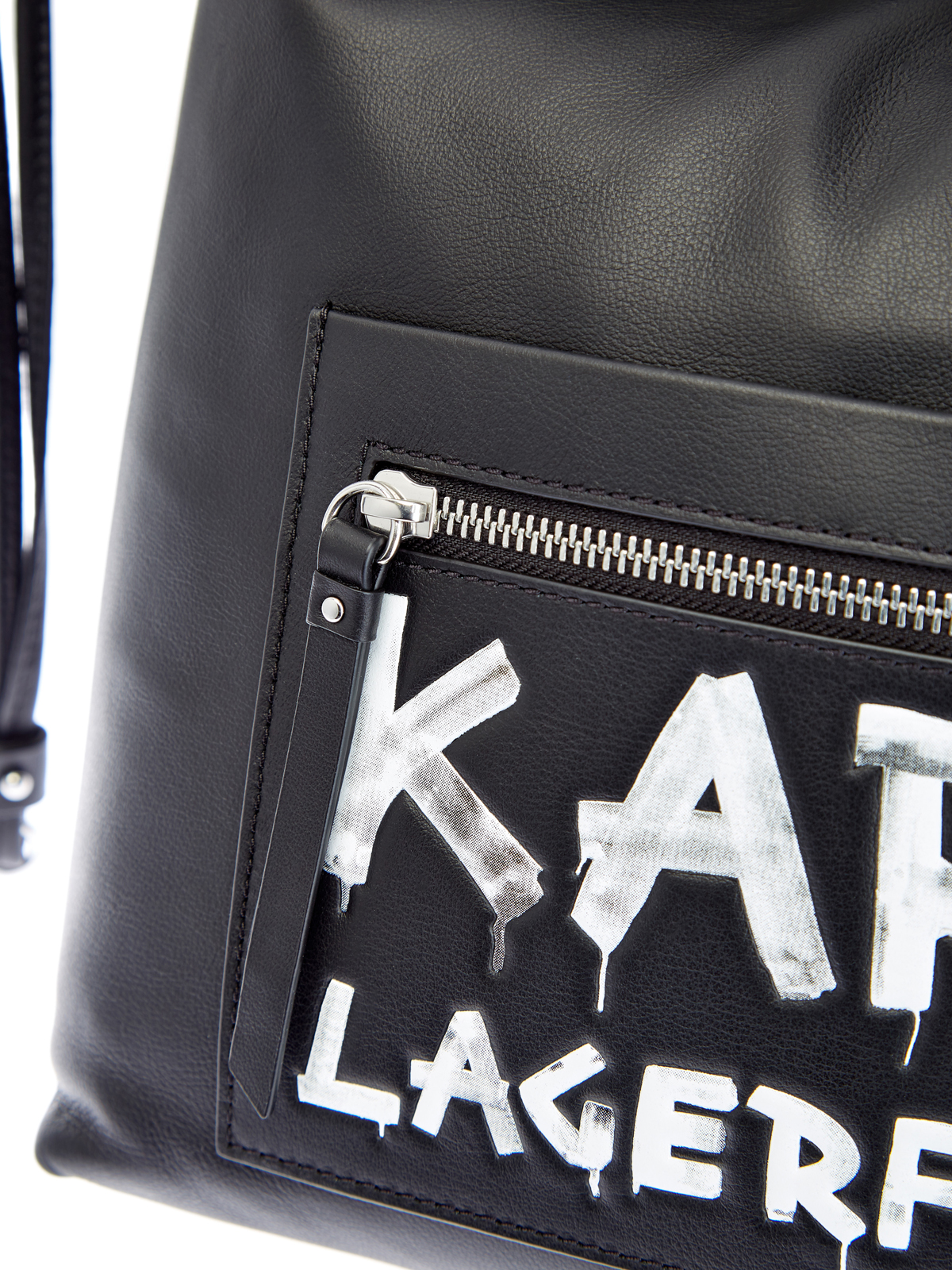 Кожаная сумка-тоут с декором ручной работы KARL LAGERFELD, цвет черный, размер 5;6;7;8;9 - фото 5